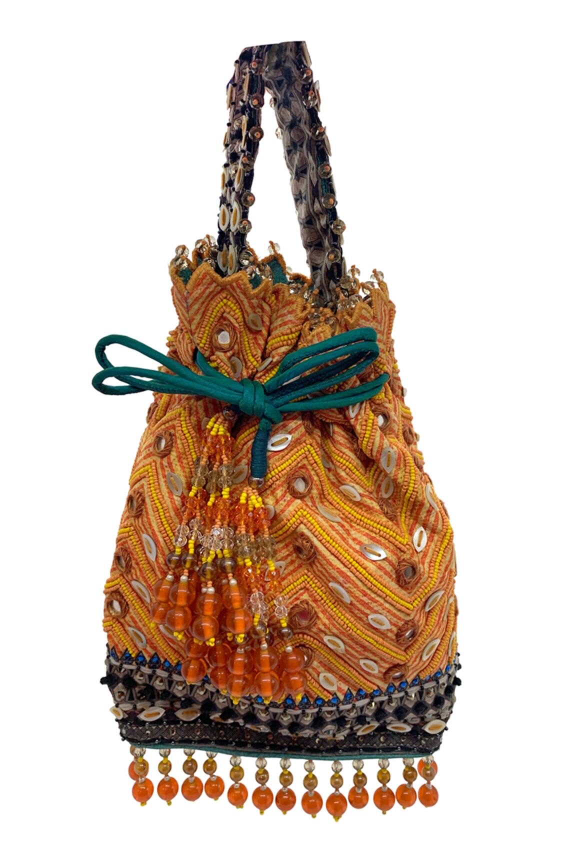 The Garnish Company Khevna Bead Tassel Potli Bag