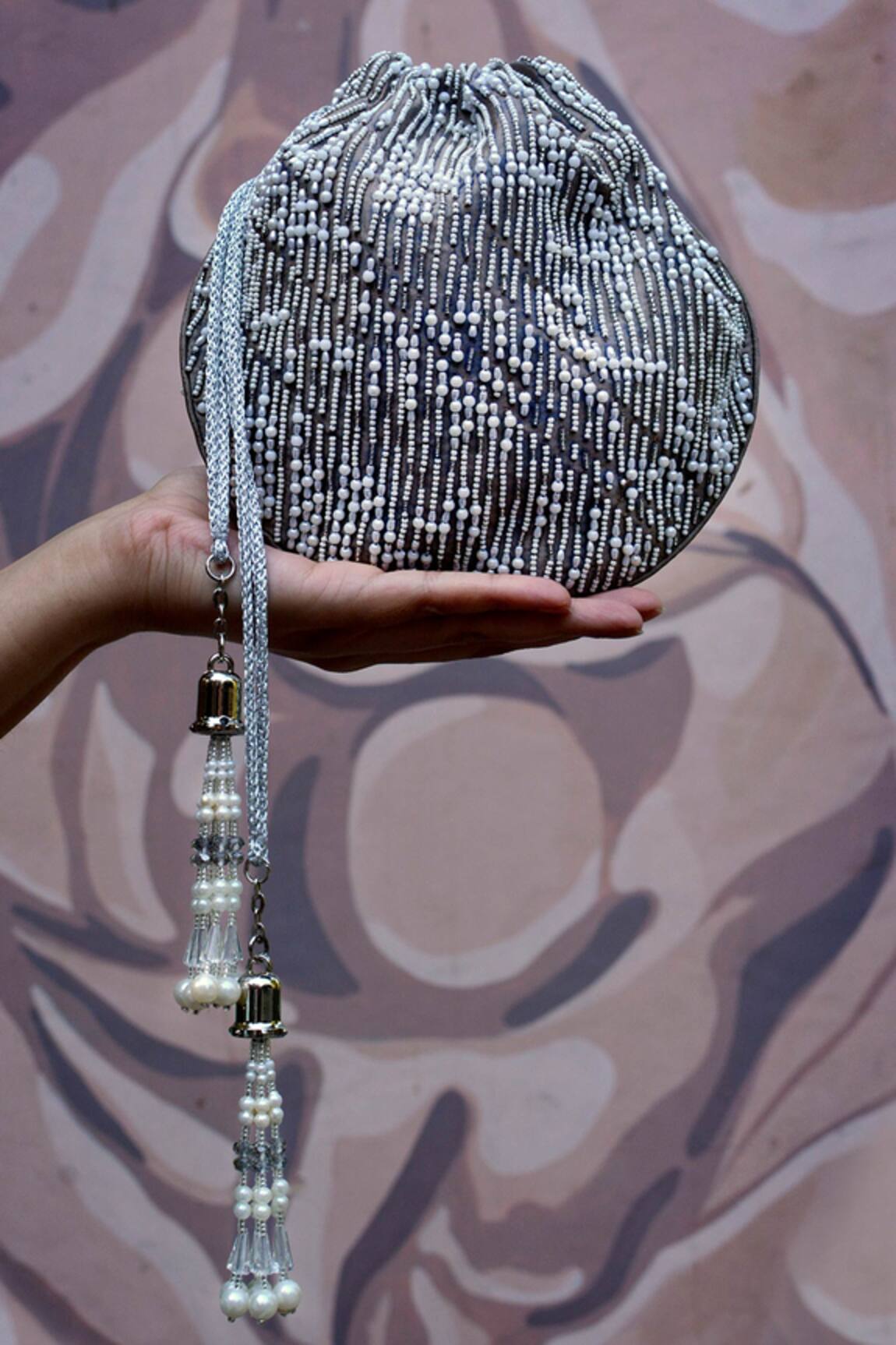 The Garnish Company Lincoln Embroidered Potli Bag 