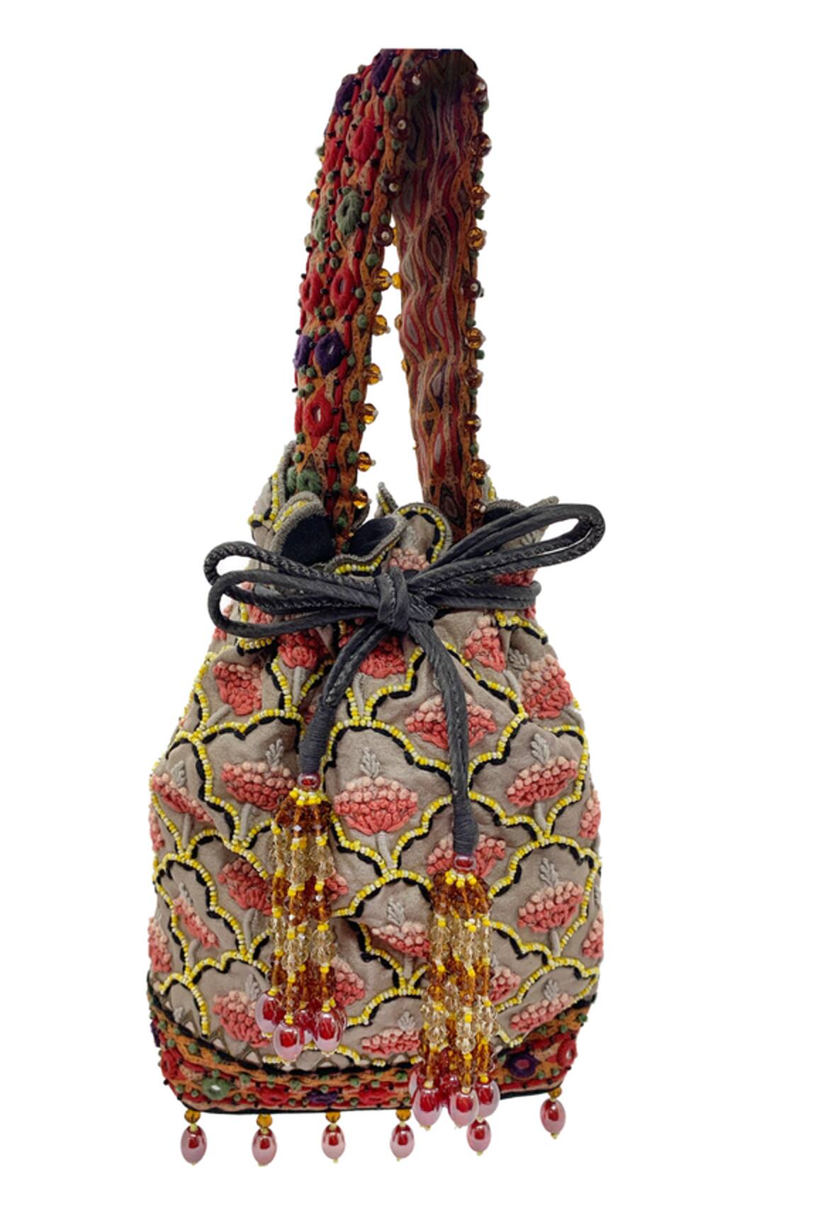 The Garnish Company Mughal Jaal Embroidered Potli Bag