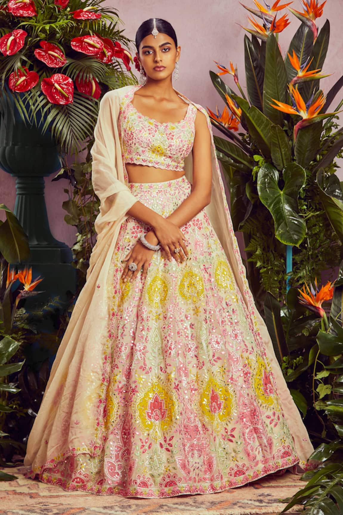 Aneesh Agarwaal Organza Bridal Lehenga Set 