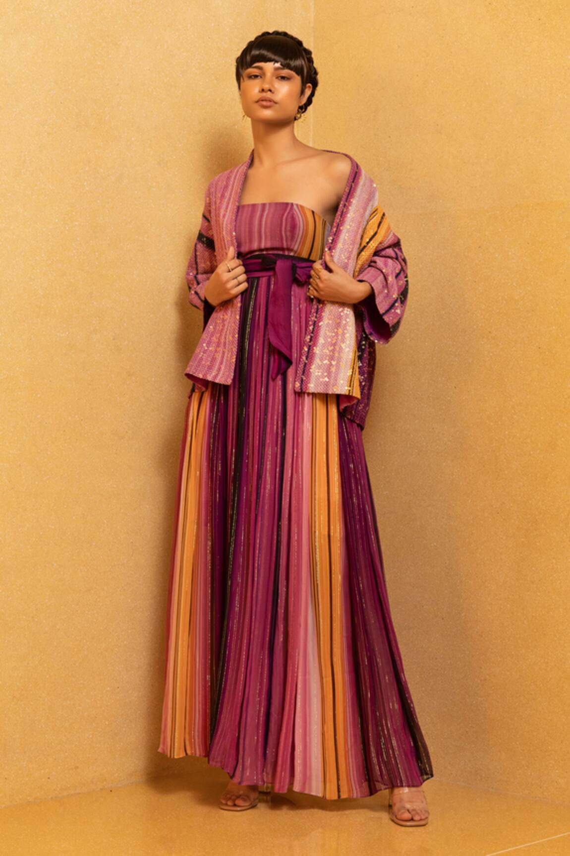 Nikita Mhaisalkar Bandeau Striped Dress 