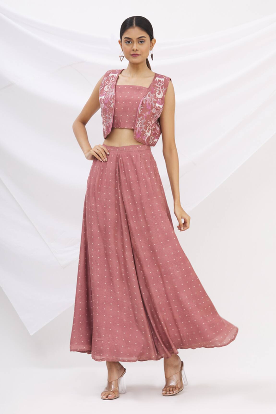 17:17 By Simmi Saboo Jacket & Bandhani Gharara Set 