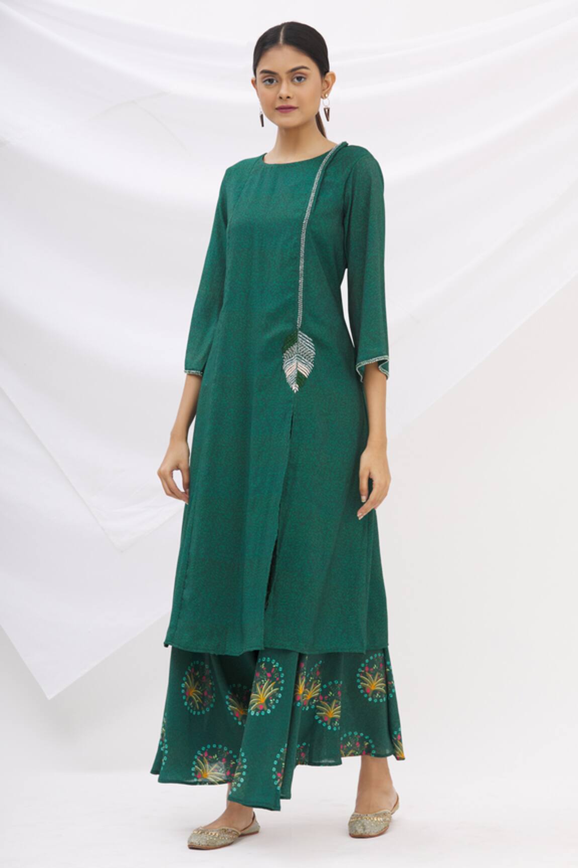 17:17 By Simmi Saboo Chanderi Silk Kurta & Pant Set 