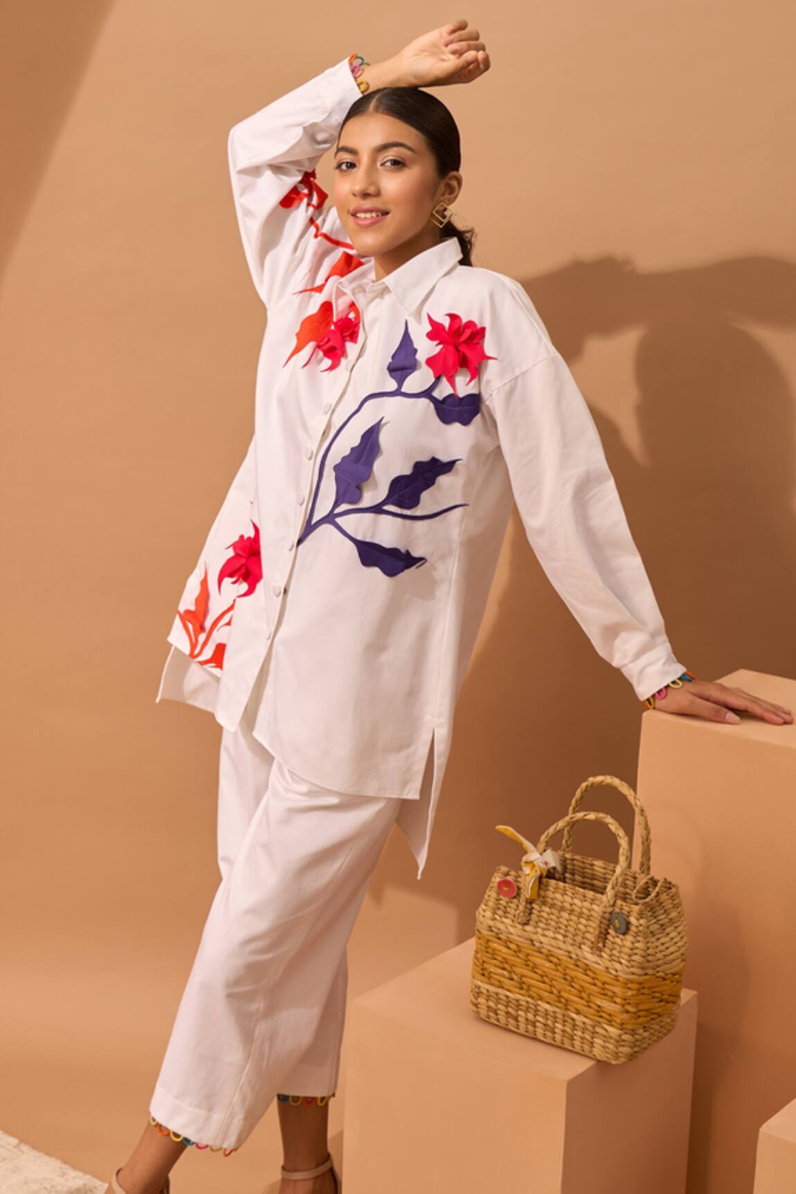 Vidhi Wadhwani Applique Shirt & Pant Set