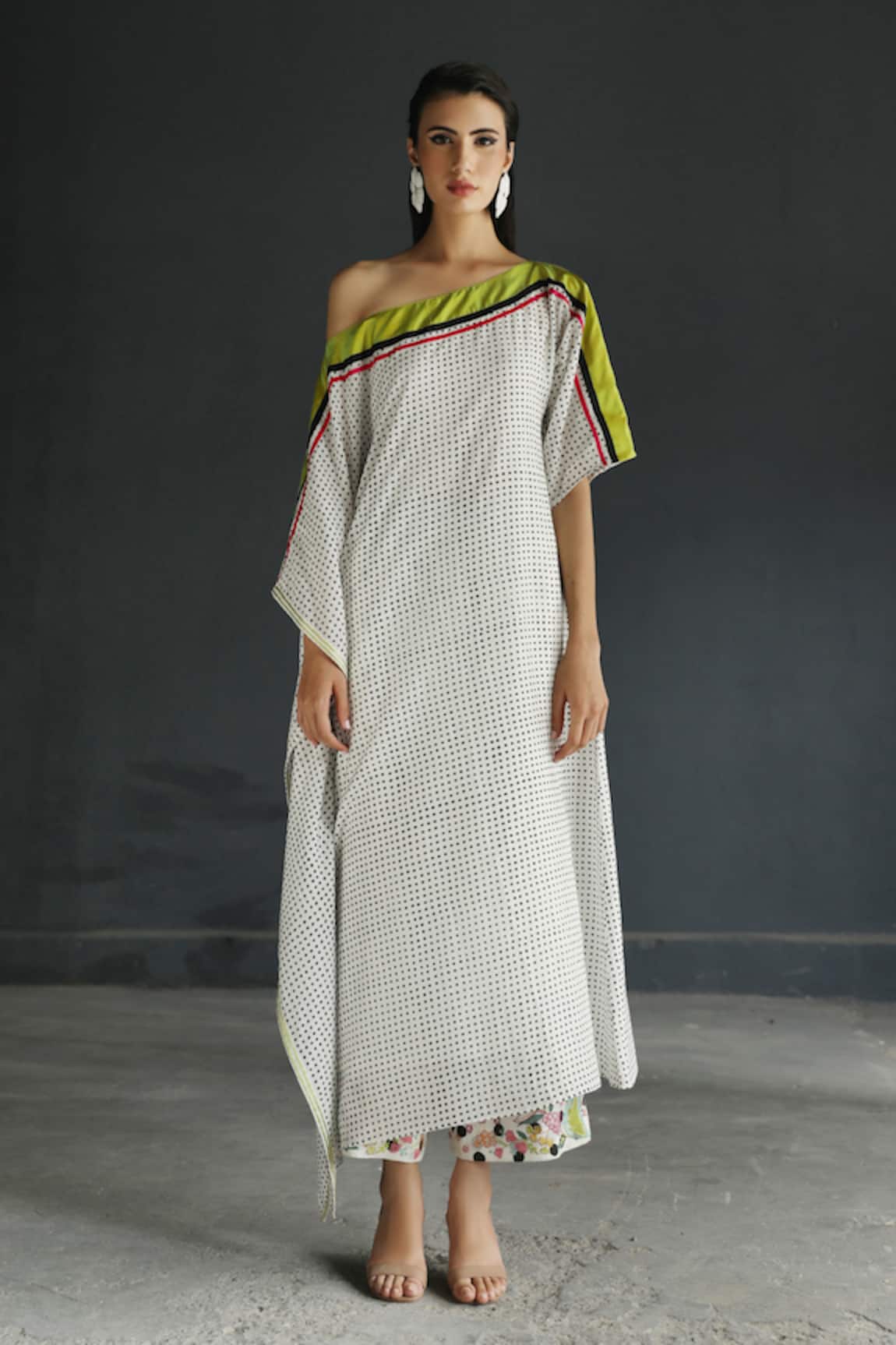 Rajiramniq Printed One Shoulder Kurta Set 