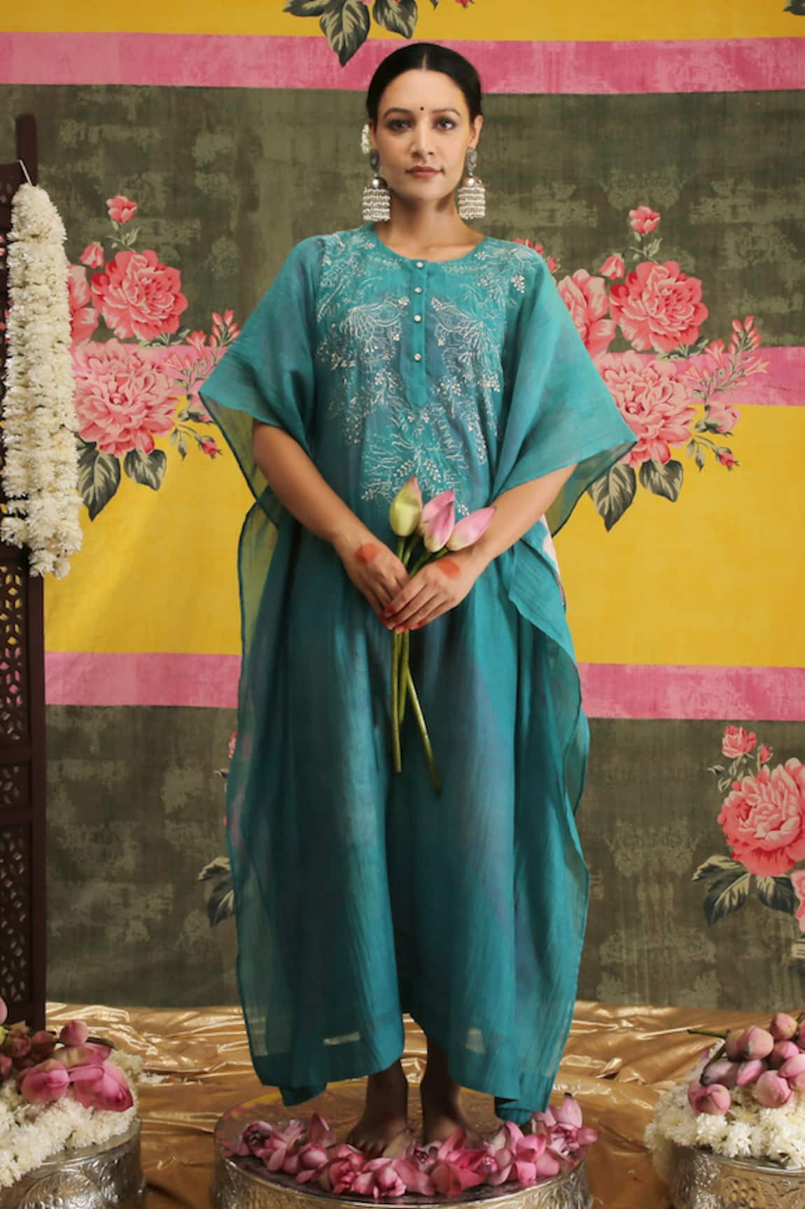 Vrinda by Pundrik Dubey Sandli Firozi Kaftan