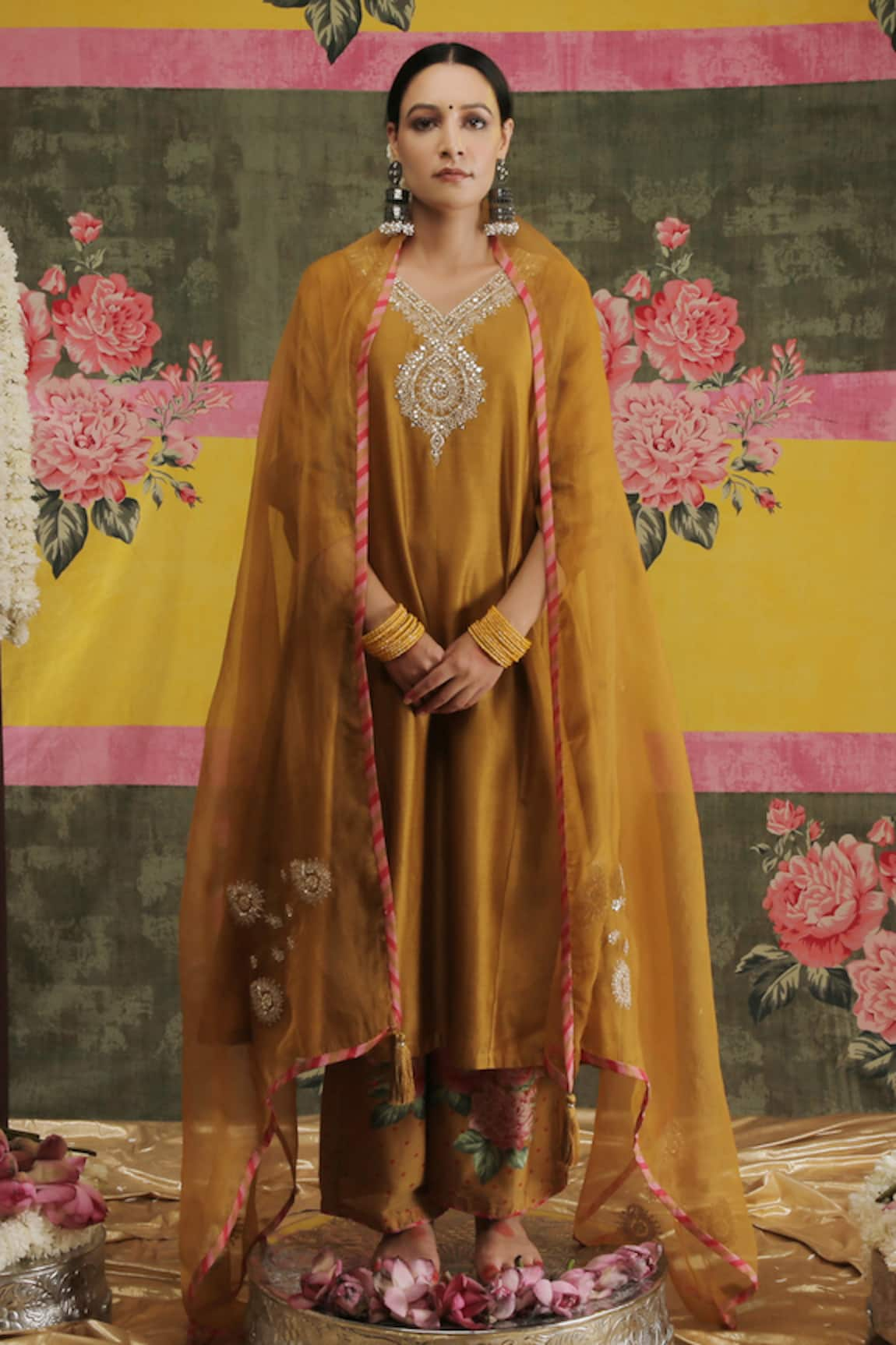 Vrinda by Pundrik Dubey Sandli Swarn Anarkali Set