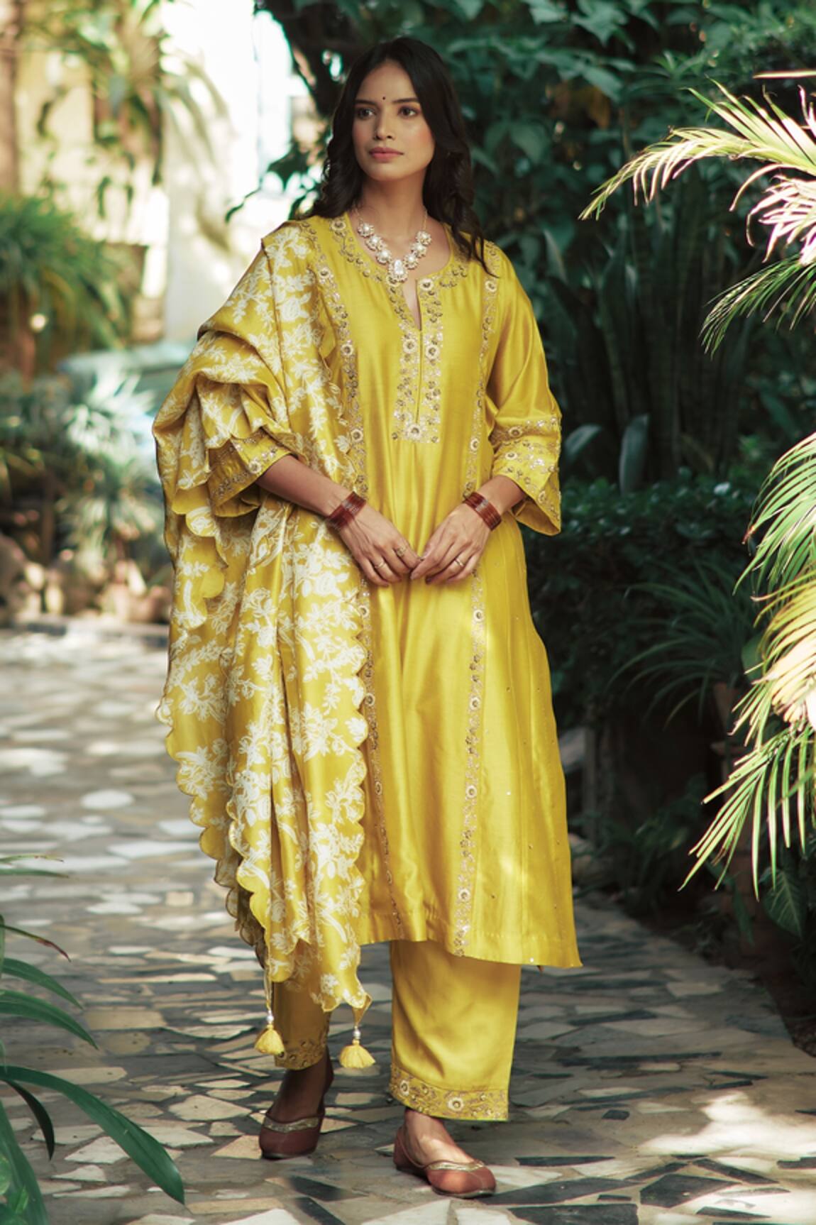 House Of Pink Chanderi Kurta Set
