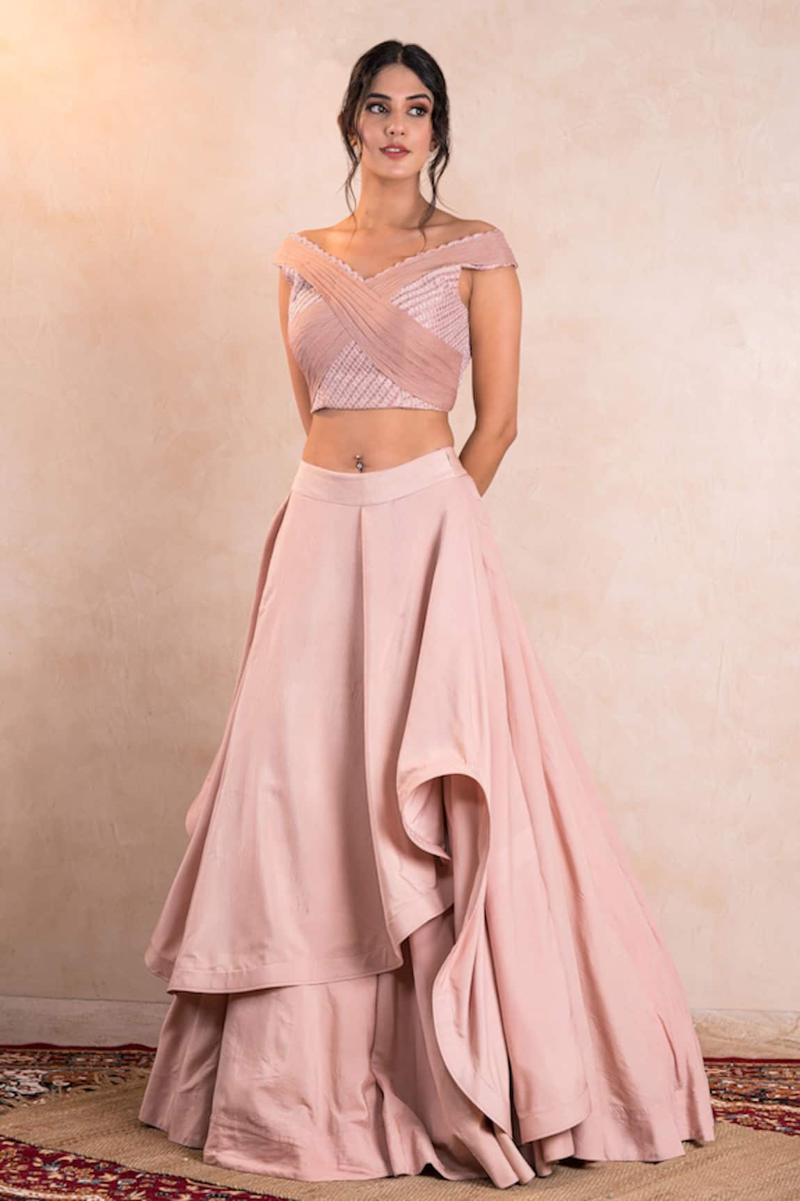 Shikha And Srishti Design Layered Lehenga Set