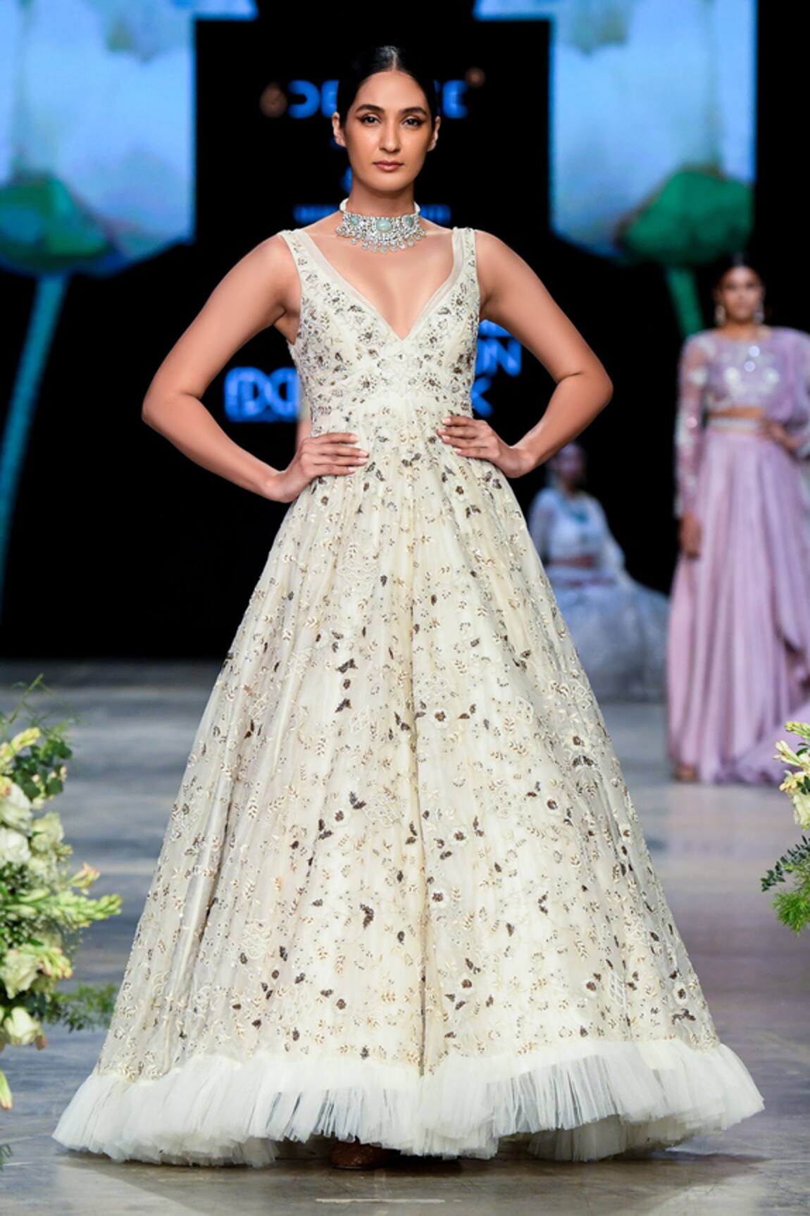 Shikha And Srishti Design Organza Embroidered Gown