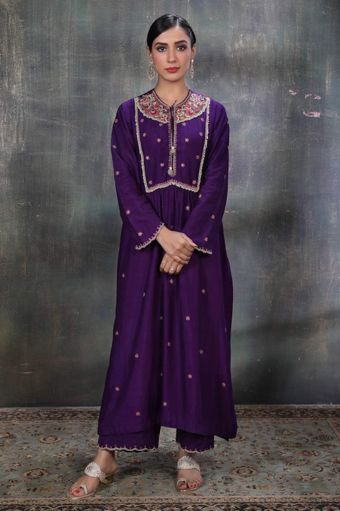 Label Niti Bothra Floral Motif Kurta & Palazzo Set 