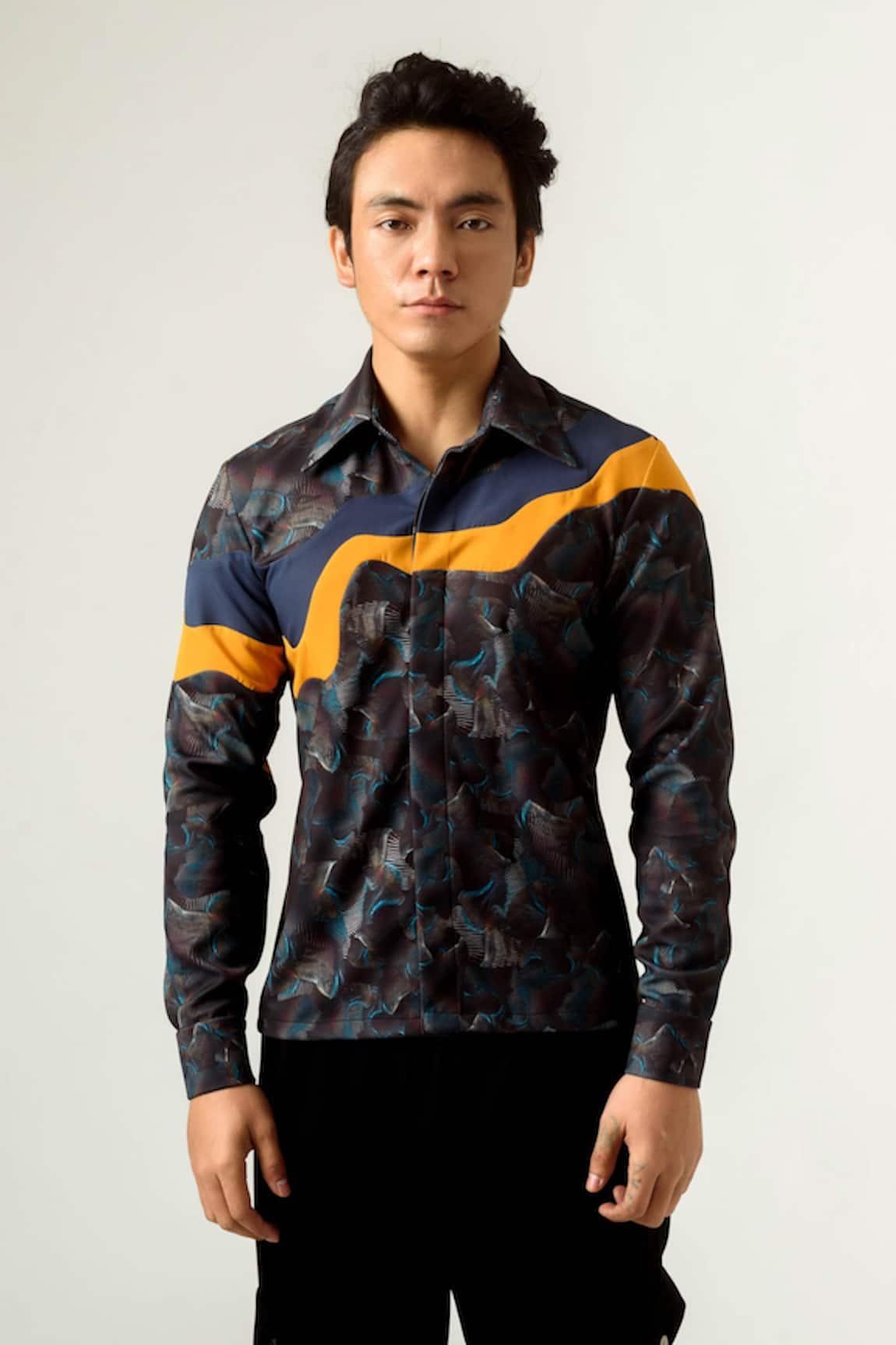 Siddhant Agrawal Agitation Print Panelled Shirt