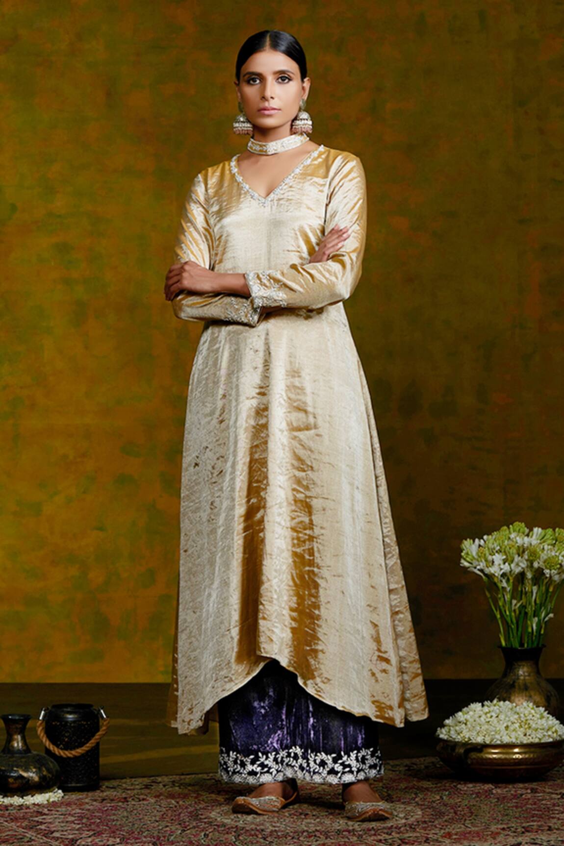 Weaver Story Zardozi Kurta & Palazzo Set