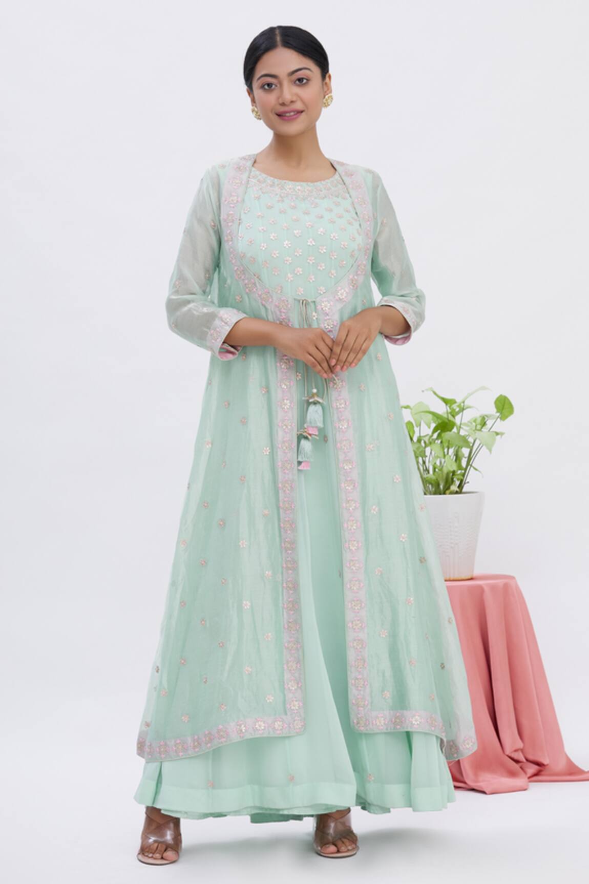 Surabhi Arya Anarkali With Gota Embroidered Jacket