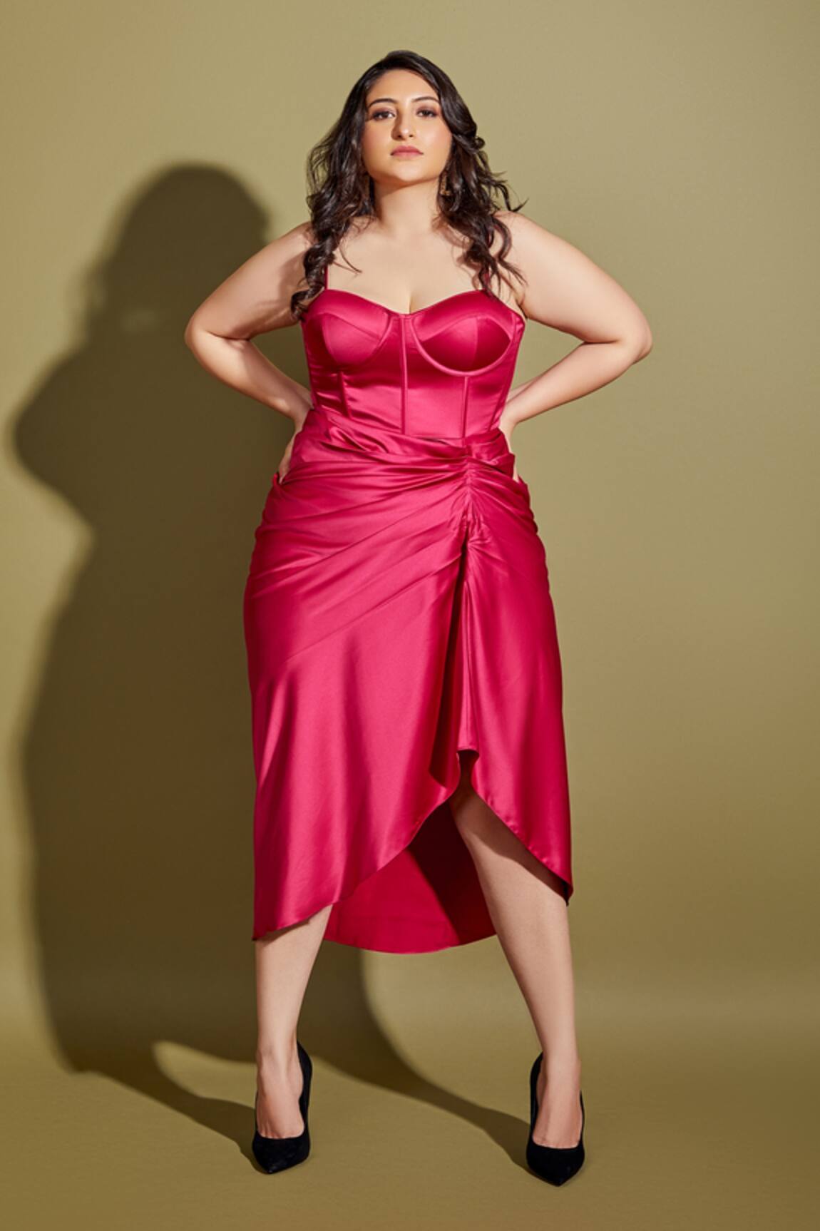 Asra Draped Satin Corset Dress