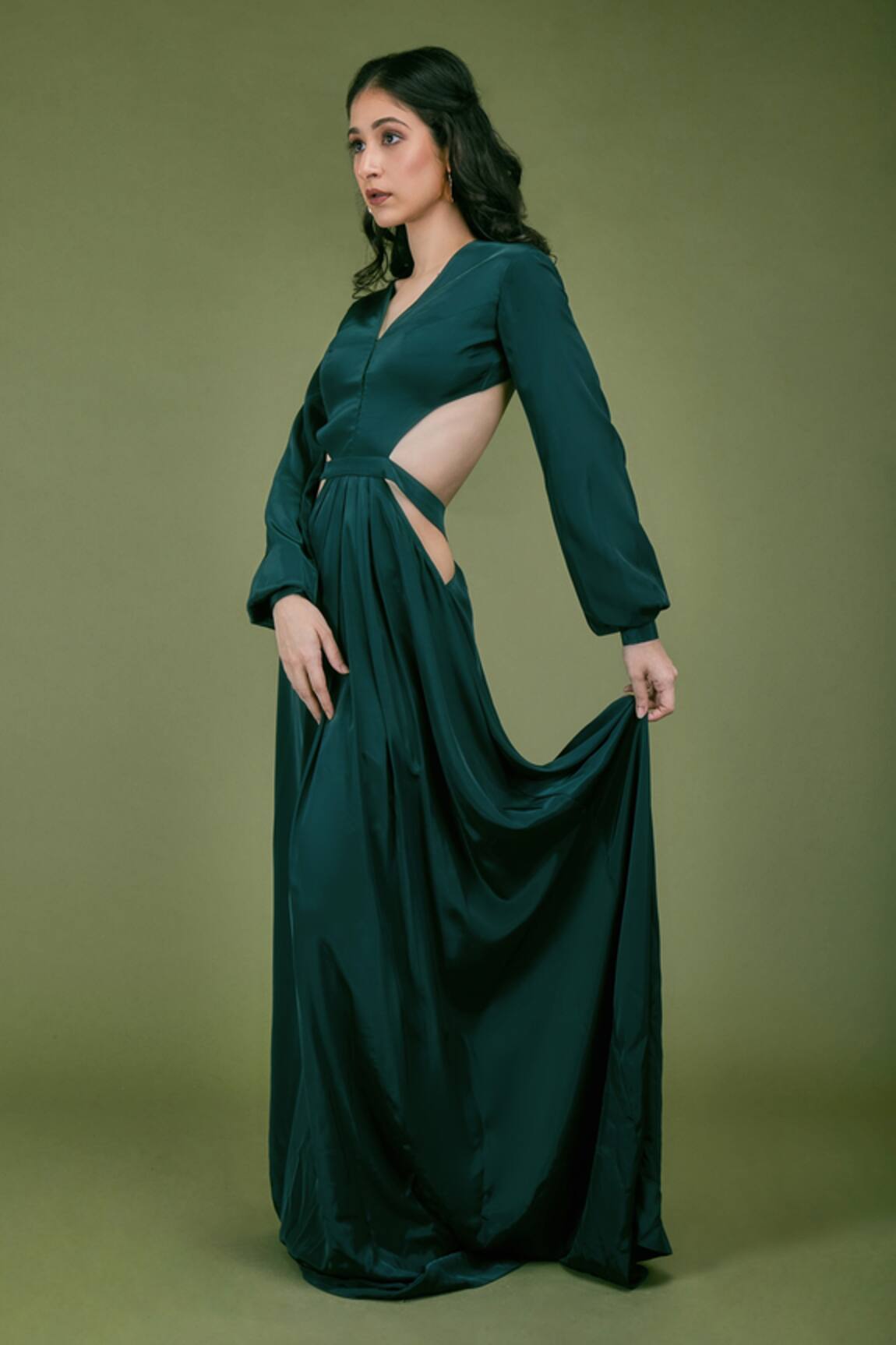 Asra Backless Satin Gown