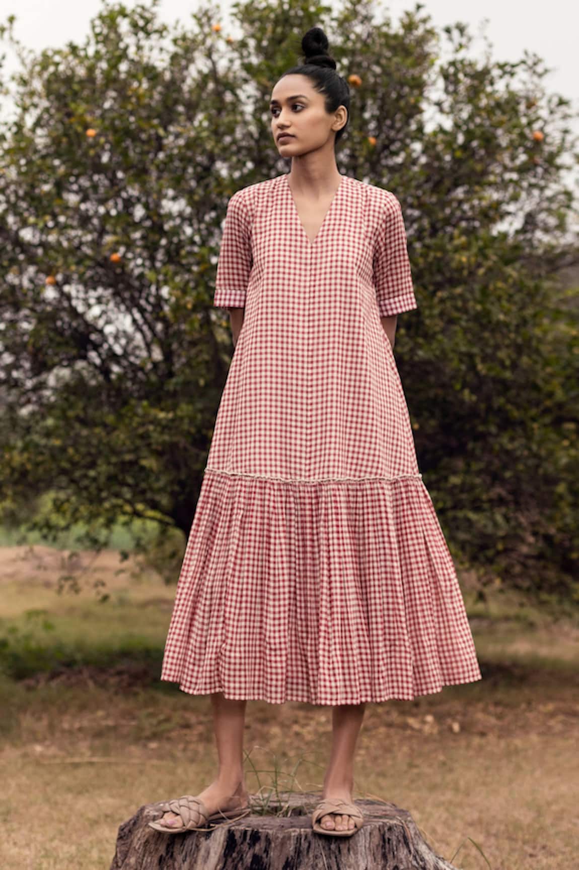 Kharakapas Printed Cotton Dress