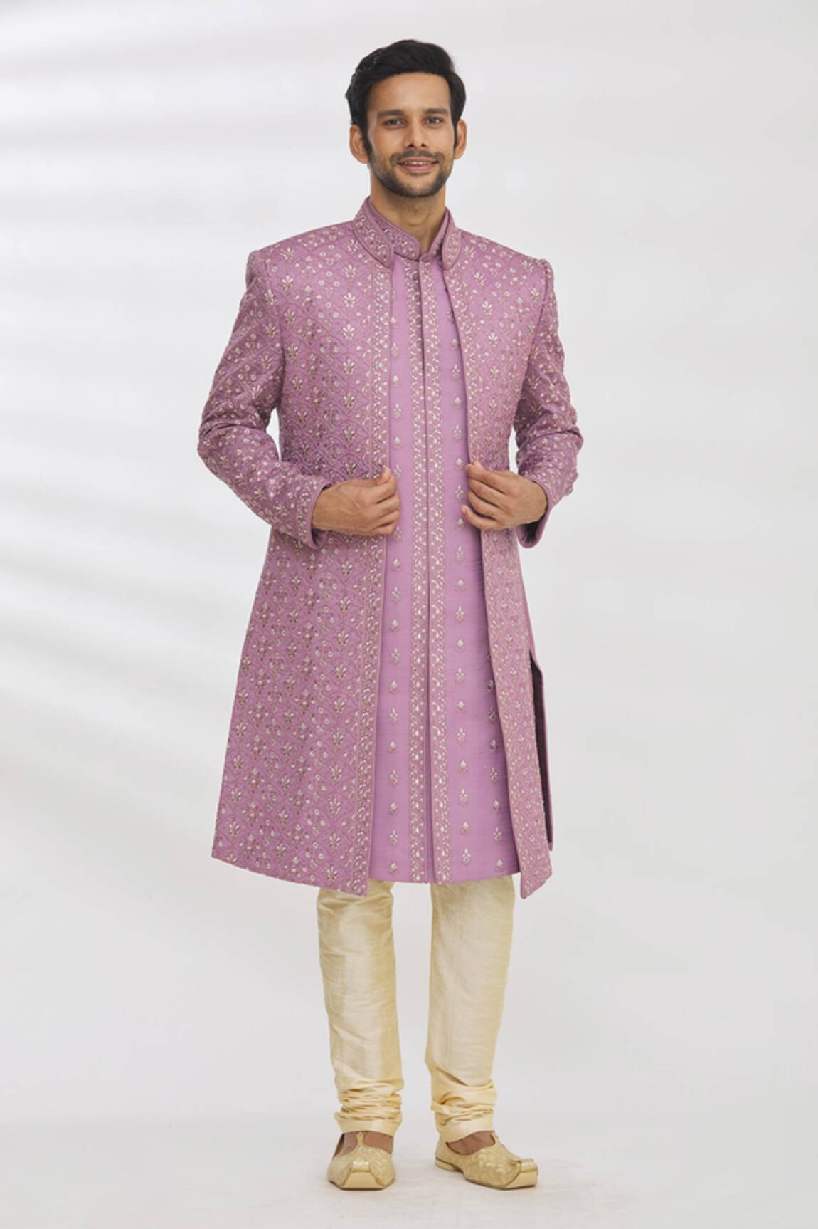 RNG Safawala Longline Jacket & Achkan Set 
