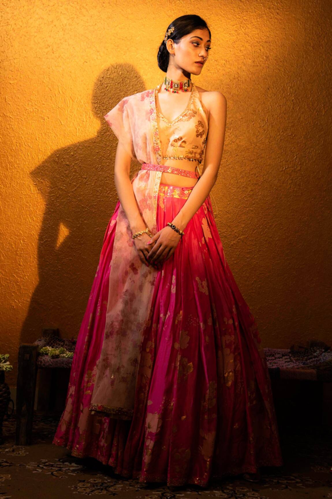 Moledro Twill Silk Lehenga Set 