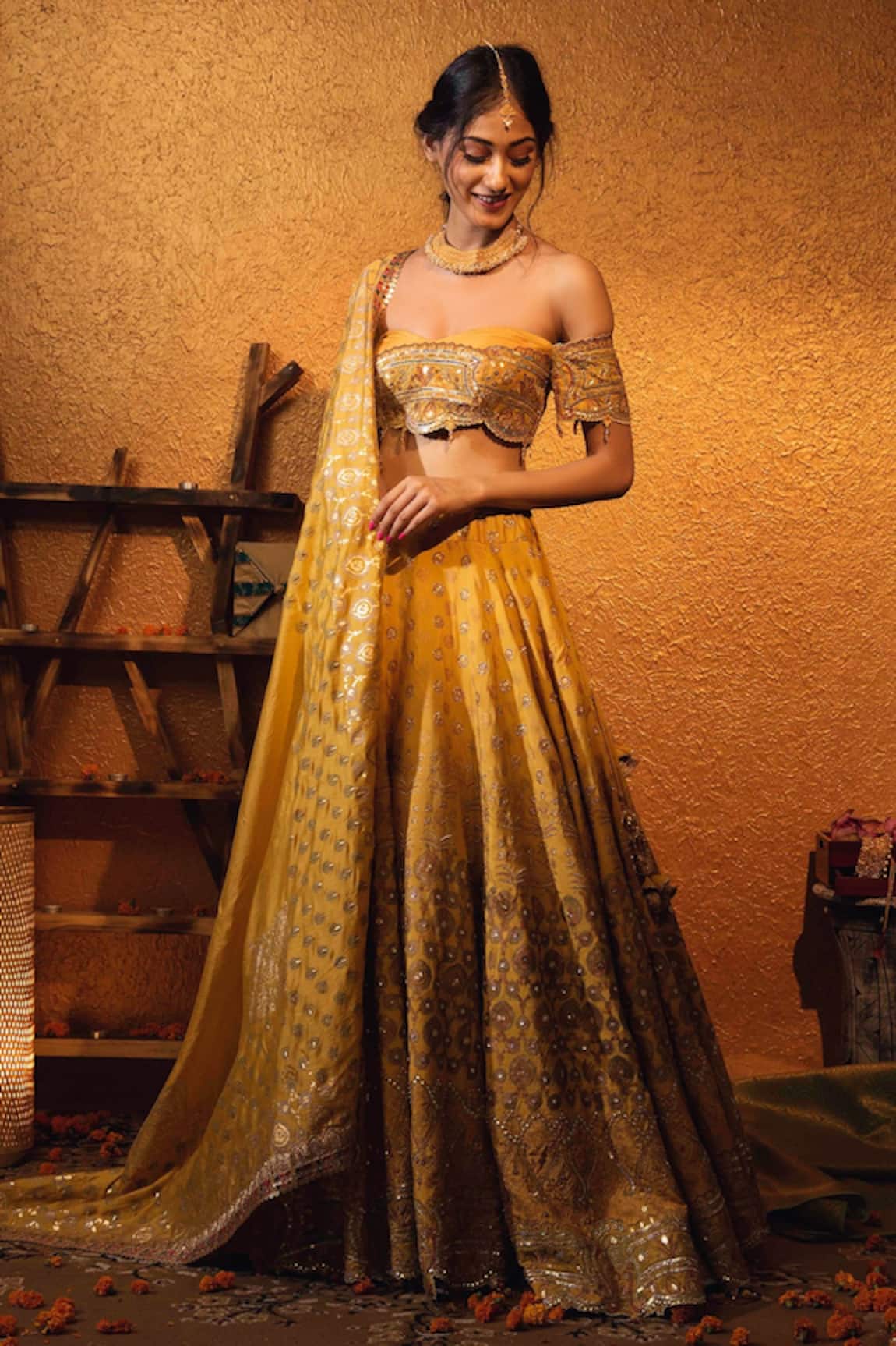Moledro Twill Silk Lehenga Set 