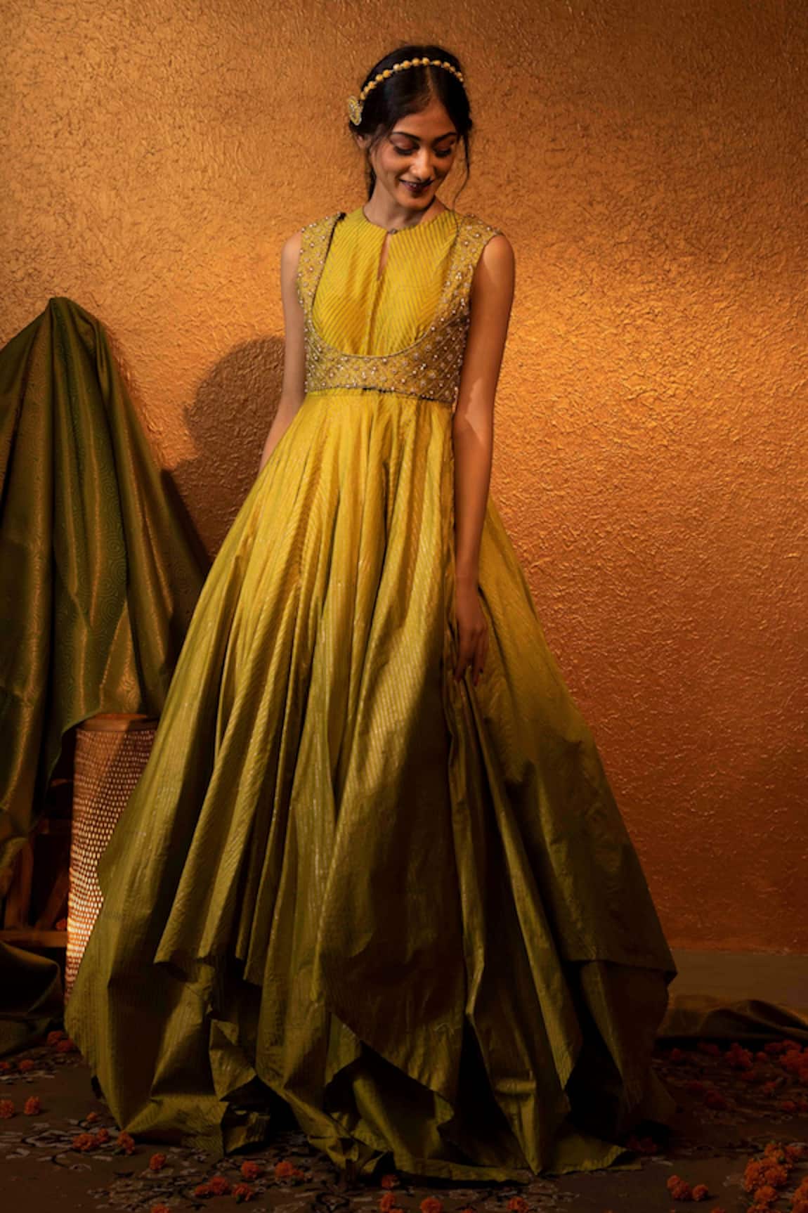 Moledro Silk Chanderi Anarkali & Dupatta Set