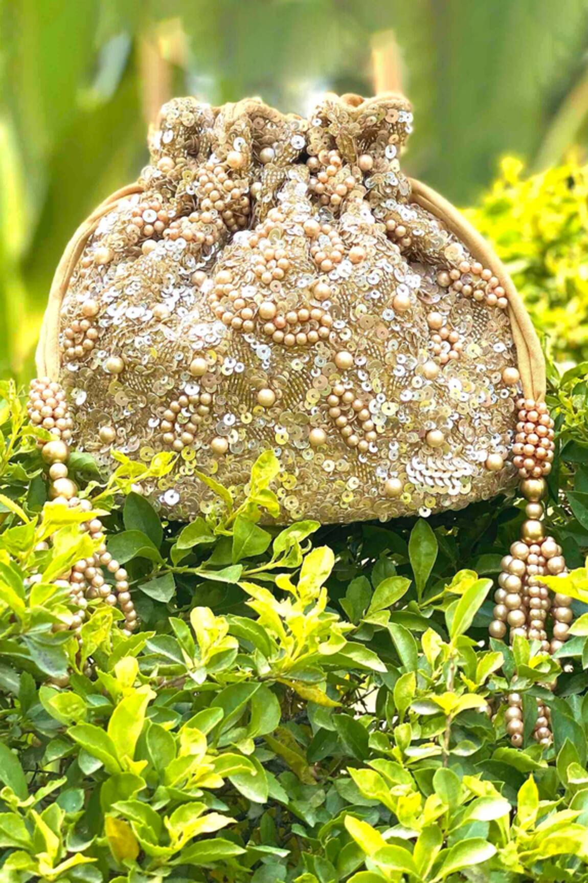 Adora By Ankita Poly Silk Embellished Potli Bag