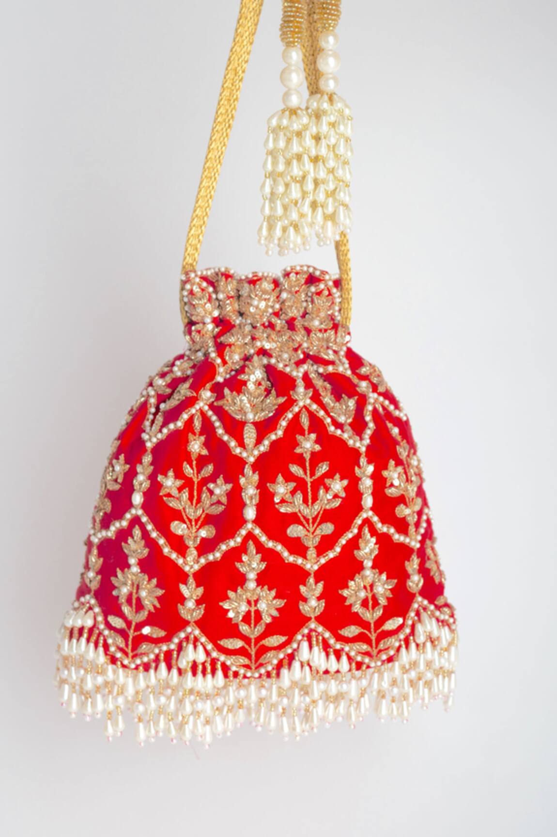Adora By Ankita Poly Silk Embellished Potli Bag