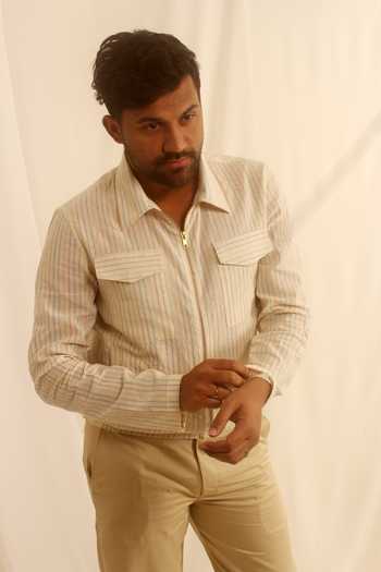 Shwetanga Cotton Bomber Shirt 