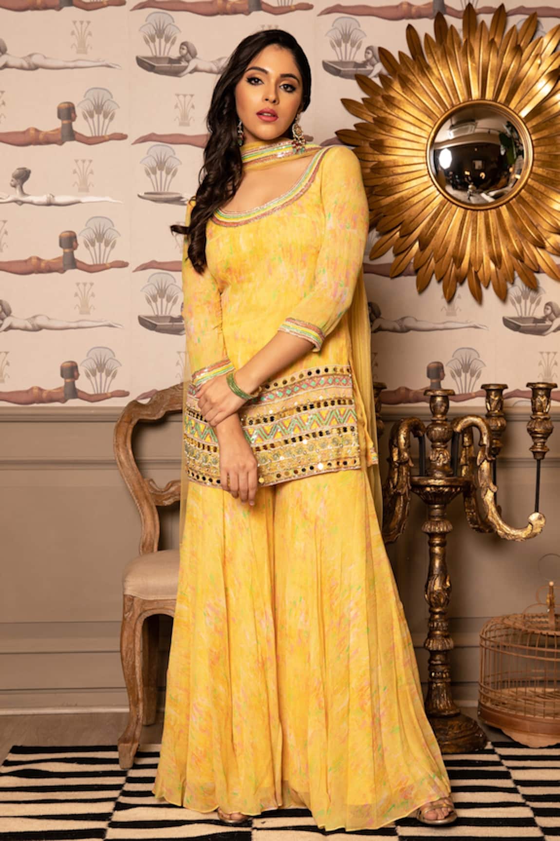 Laxmishriali Viscose Georgette Sharara Set
