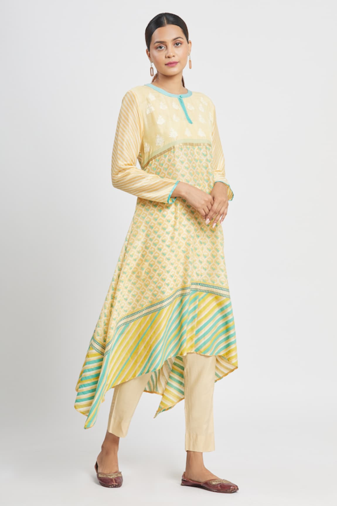 Krishna Mehta Chanderi Block Print Tunic