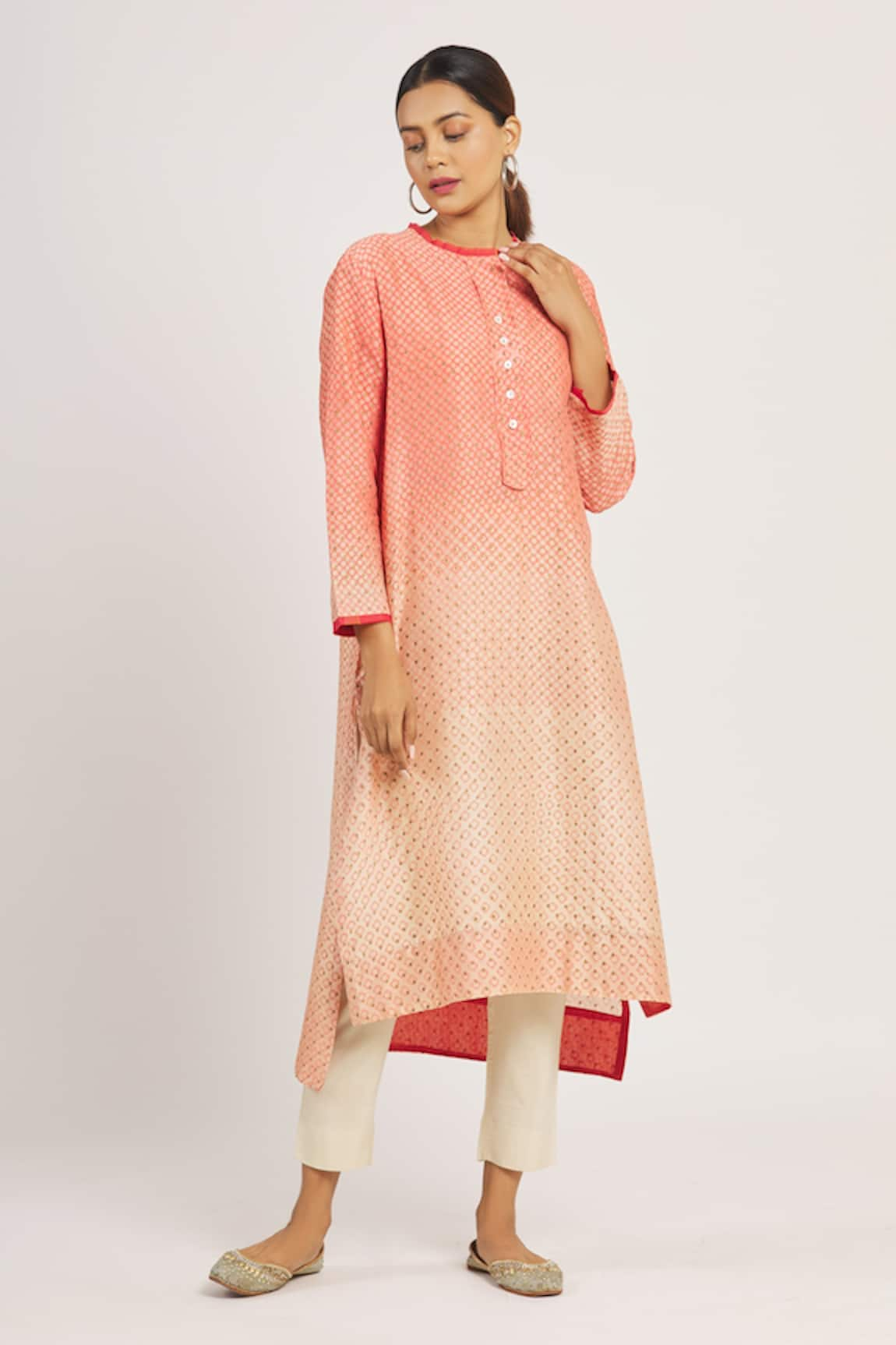 Krishna Mehta Chanderi Geometric Print Tunic