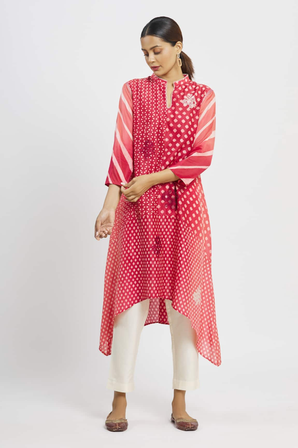 Krishna Mehta Chanderi Geometric Print Tunic