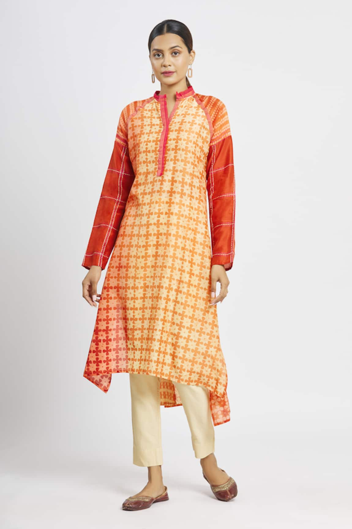 Krishna Mehta Chanderi Floral Print Tunic