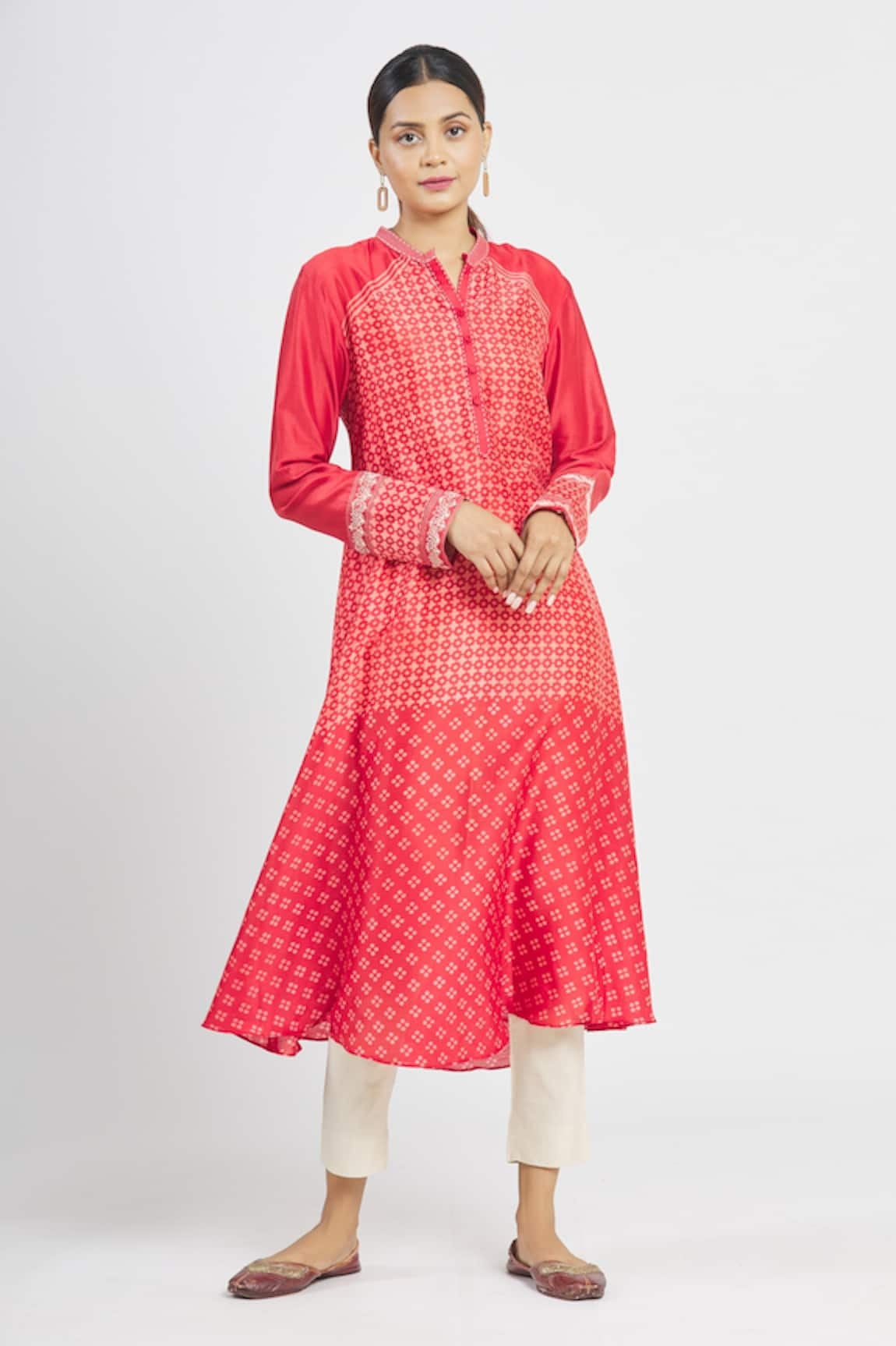 Krishna Mehta Chanderi Geometric Print Tunic