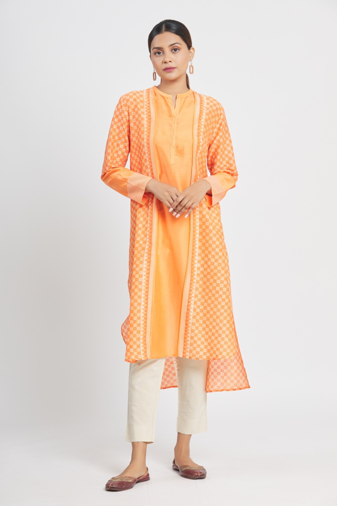 Krishna Mehta Chanderi Geometric Print Tunic