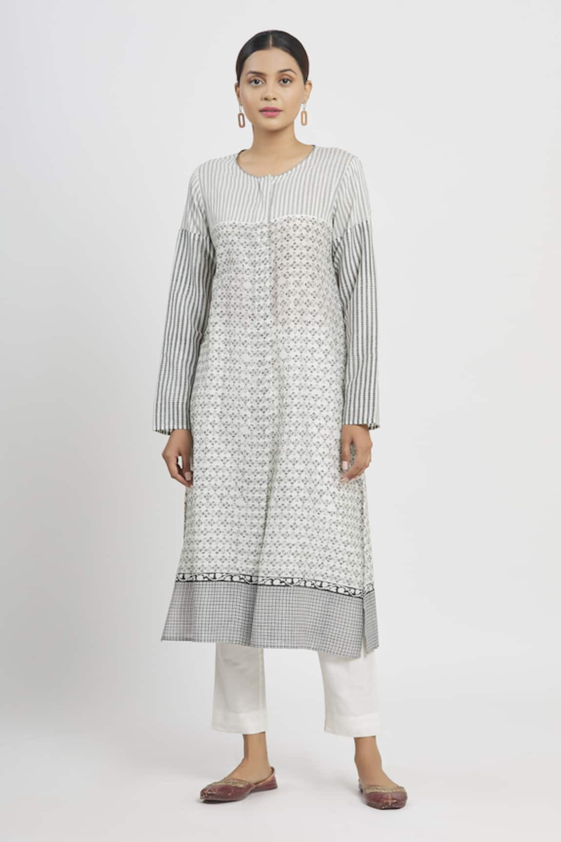 Krishna Mehta Chanderi Floral Print Tunic