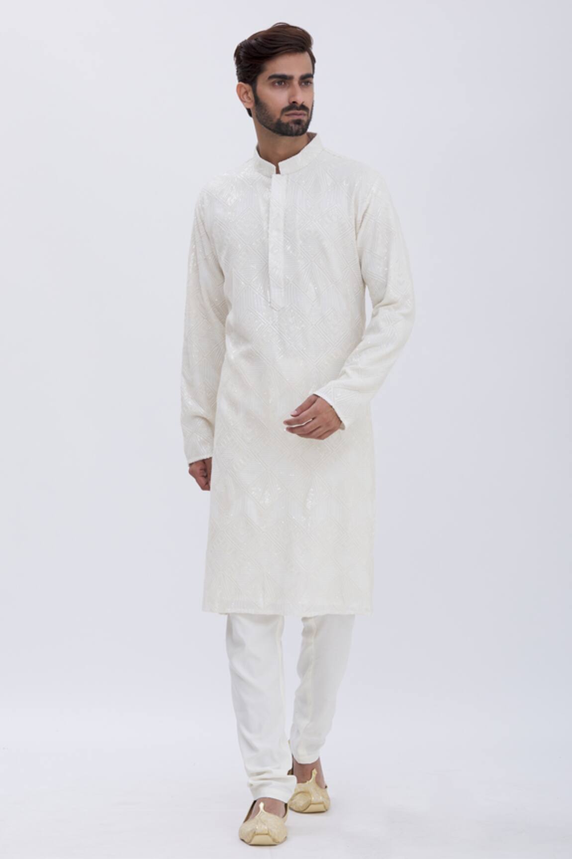 Aham-Vayam Whirlpool Embellished Kurta Set 