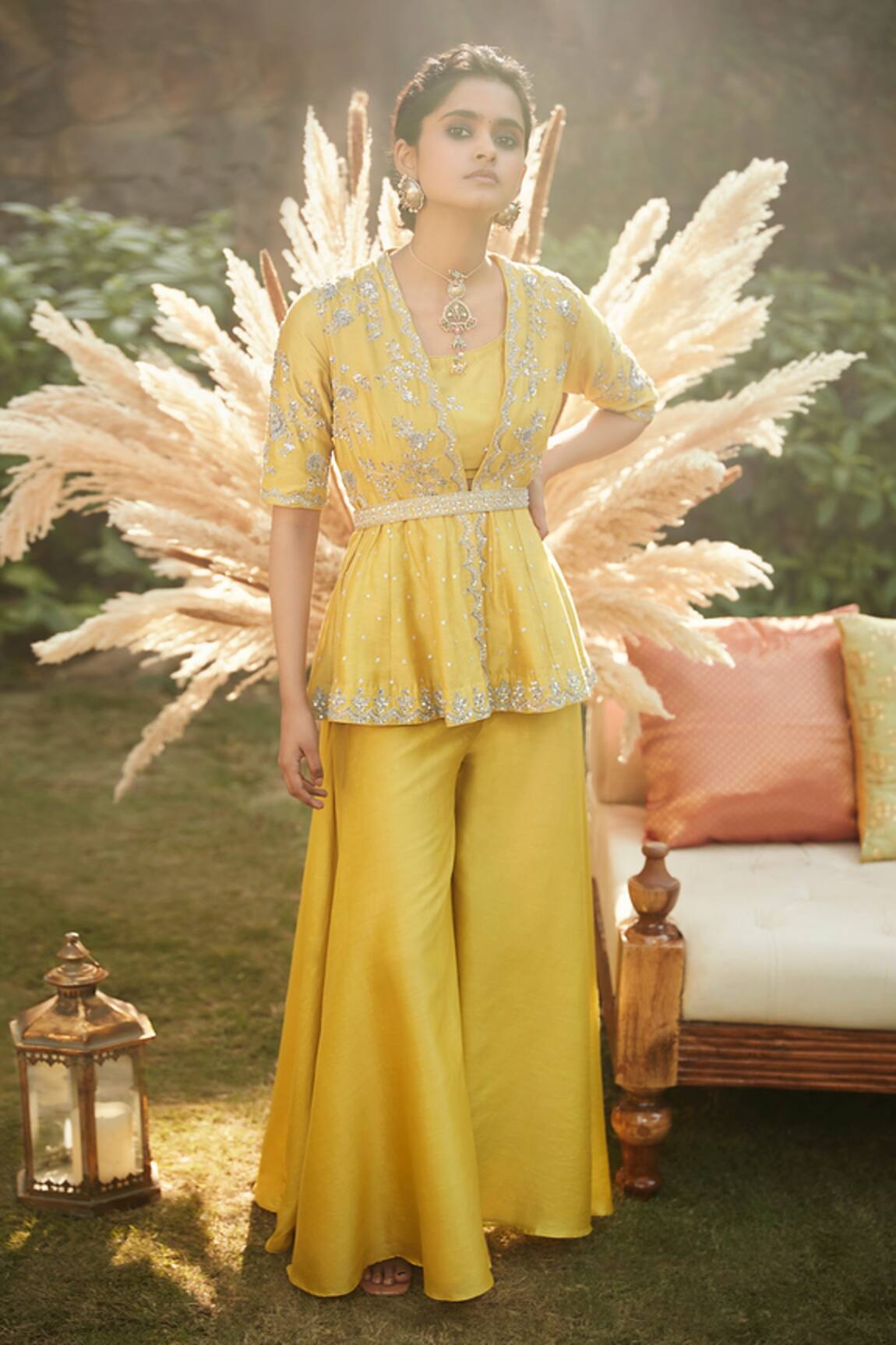 Matsya Citrus Chandan Florentine Peplum Set