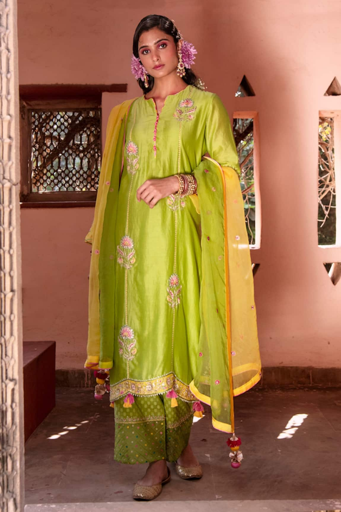 House of Dasmaya Resham Embroidered Palazzo Set