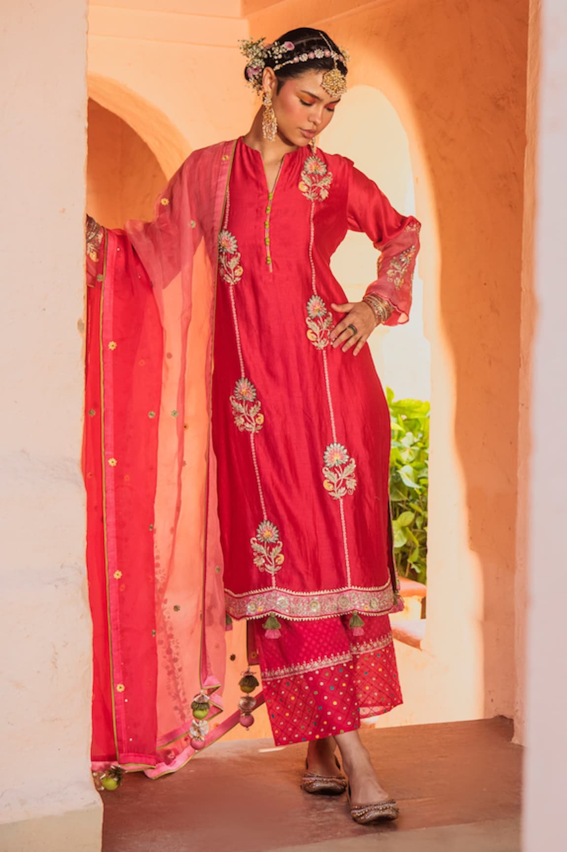 House of Dasmaya Chanderi Kurta Palazzo Set