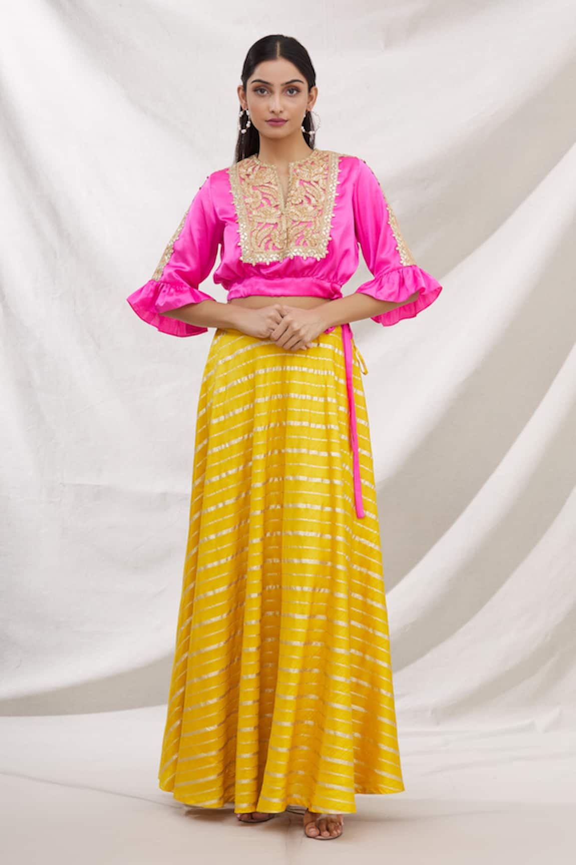 Bhairavi Jaikishan Brocade Skirt & Top Set