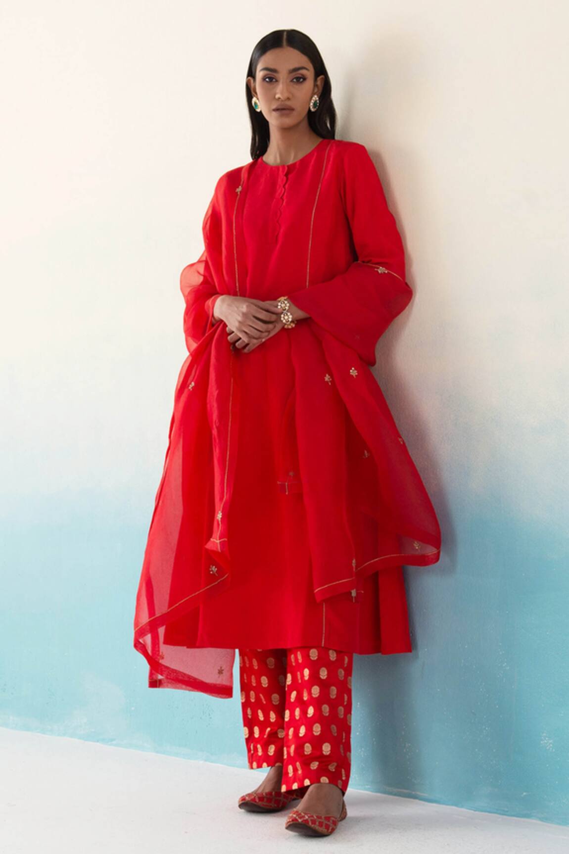 Weaver Story Gulaab Embroidered Kurta Set