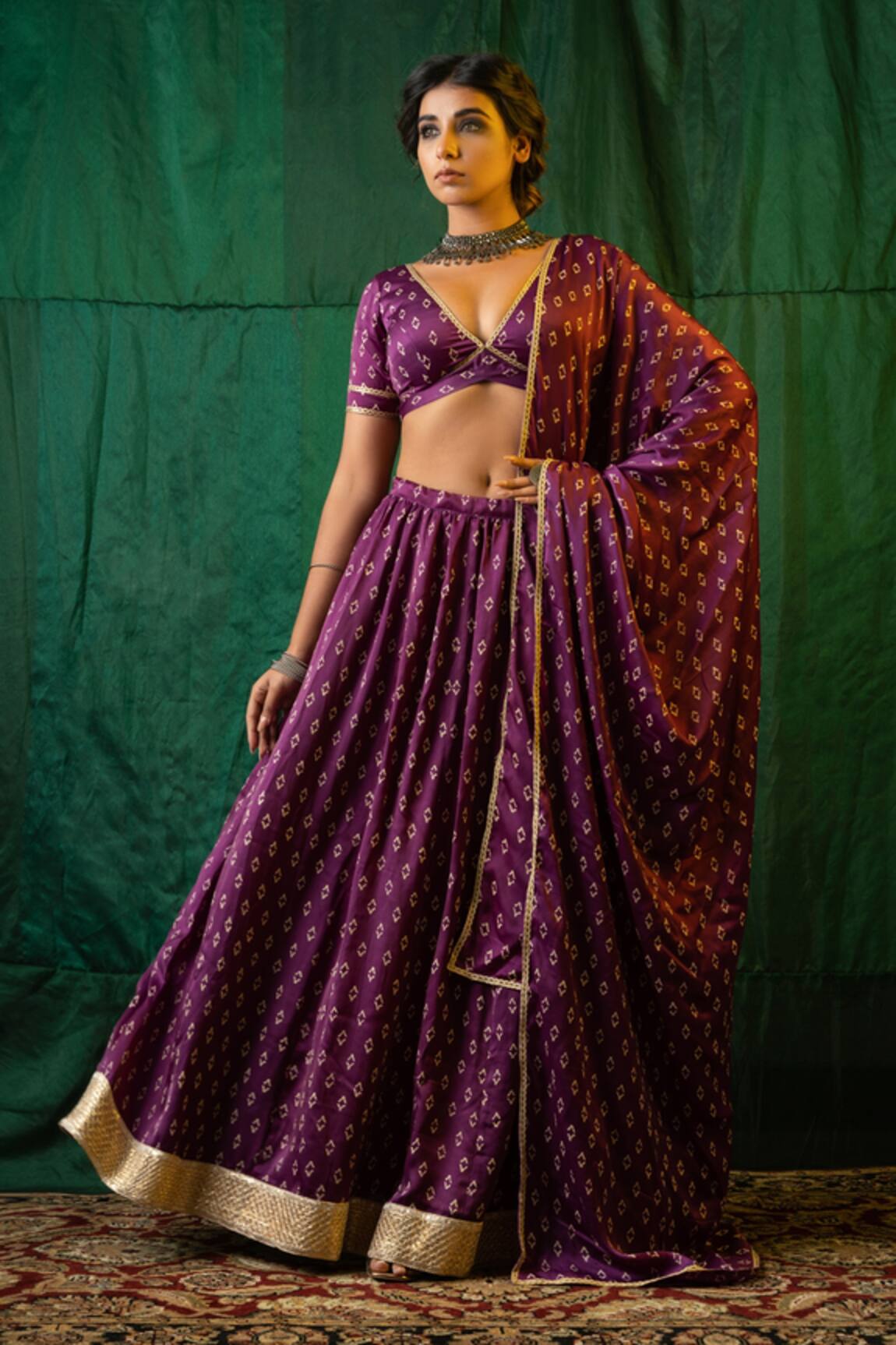 Ruchira Nangalia Bandhani Print Lehenga Set