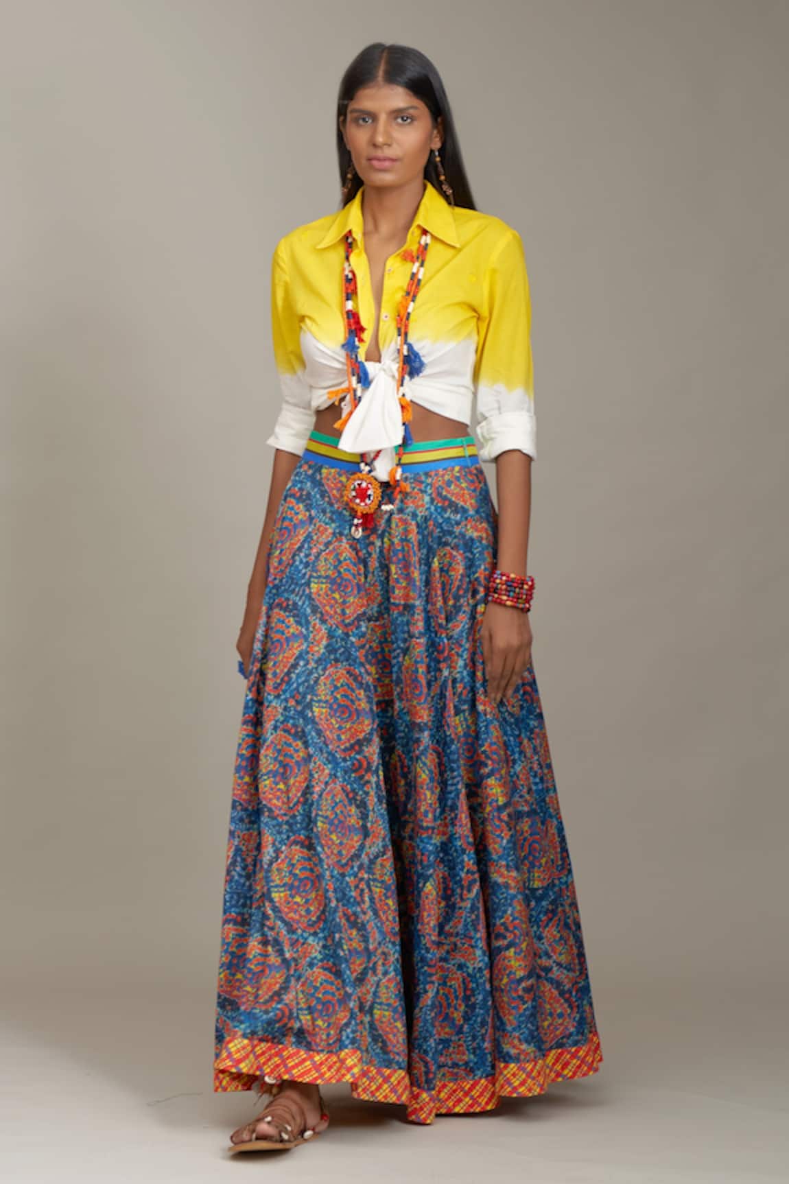 Payal Jain Cotton Silk Circular Print Skirt