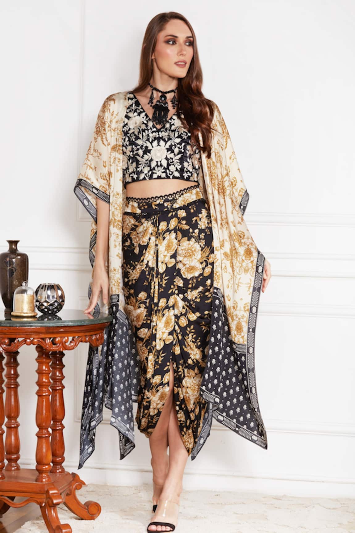Sakshi Girri Printed Kaftan & Skirt Set