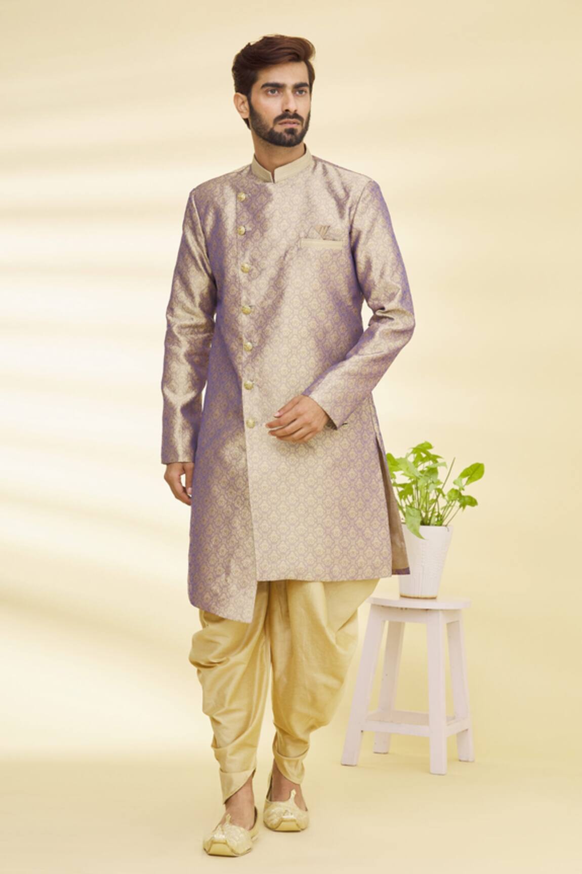 Arihant Rai Sinha Floral Woven Sherwani Set 