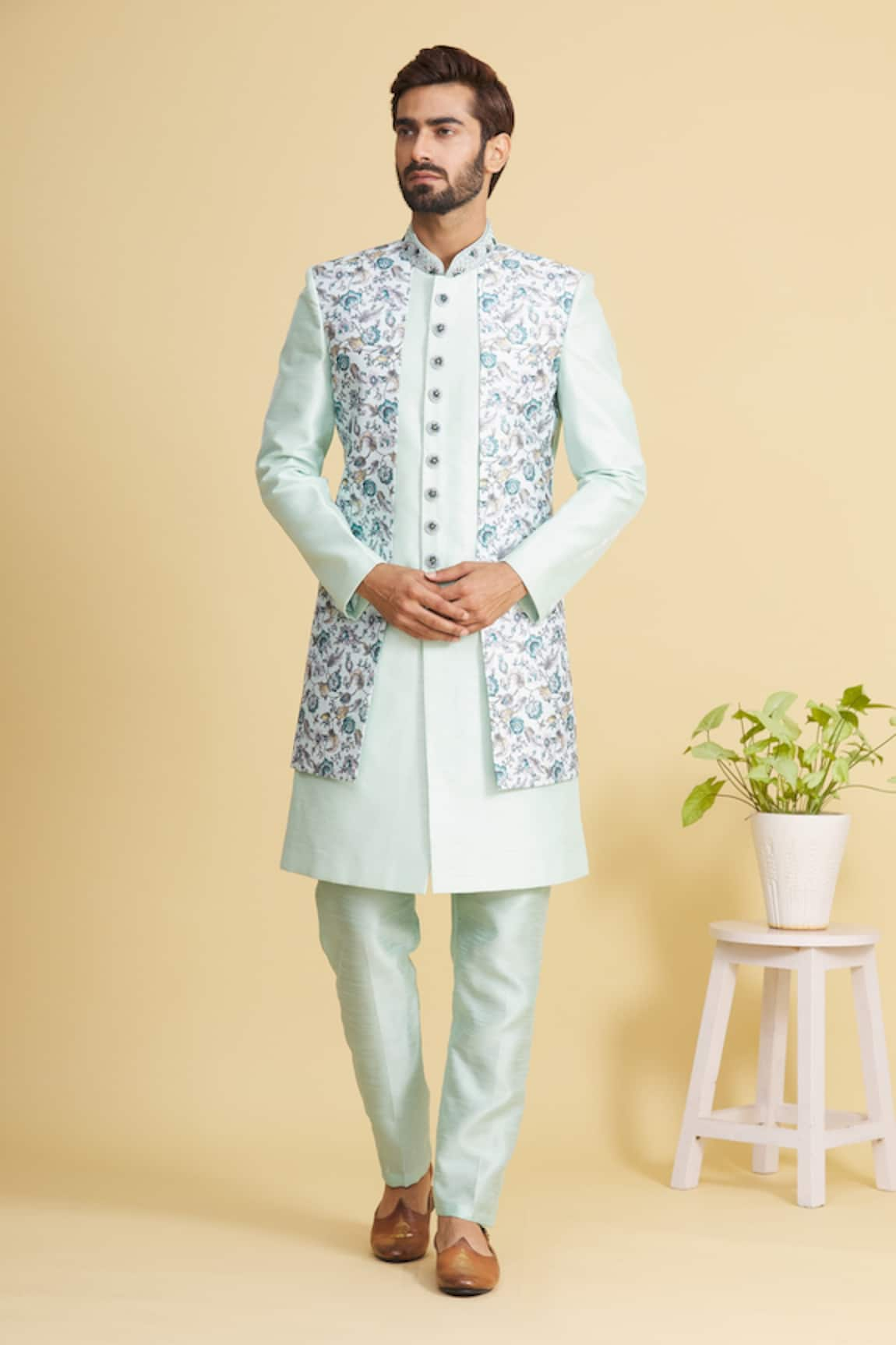 Arihant Rai Sinha Floral Print Sherwani Set