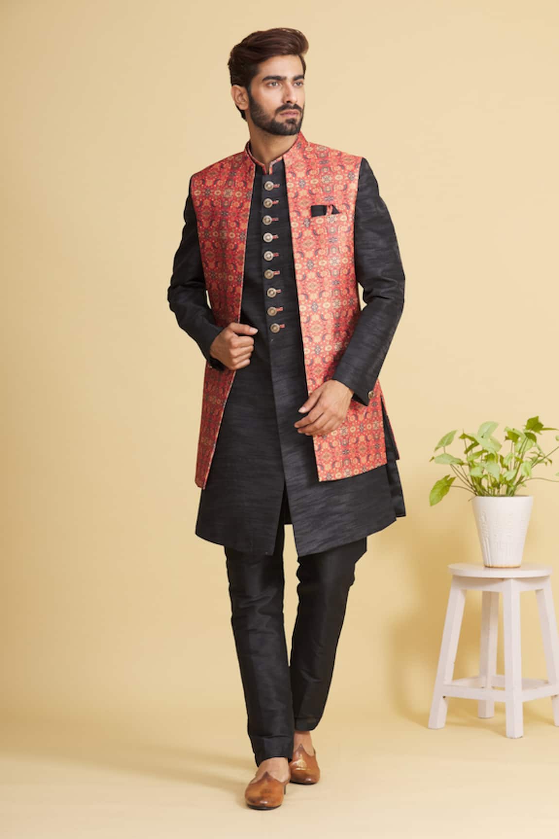 Arihant Rai Sinha Sherwani & Printed Jacket Set