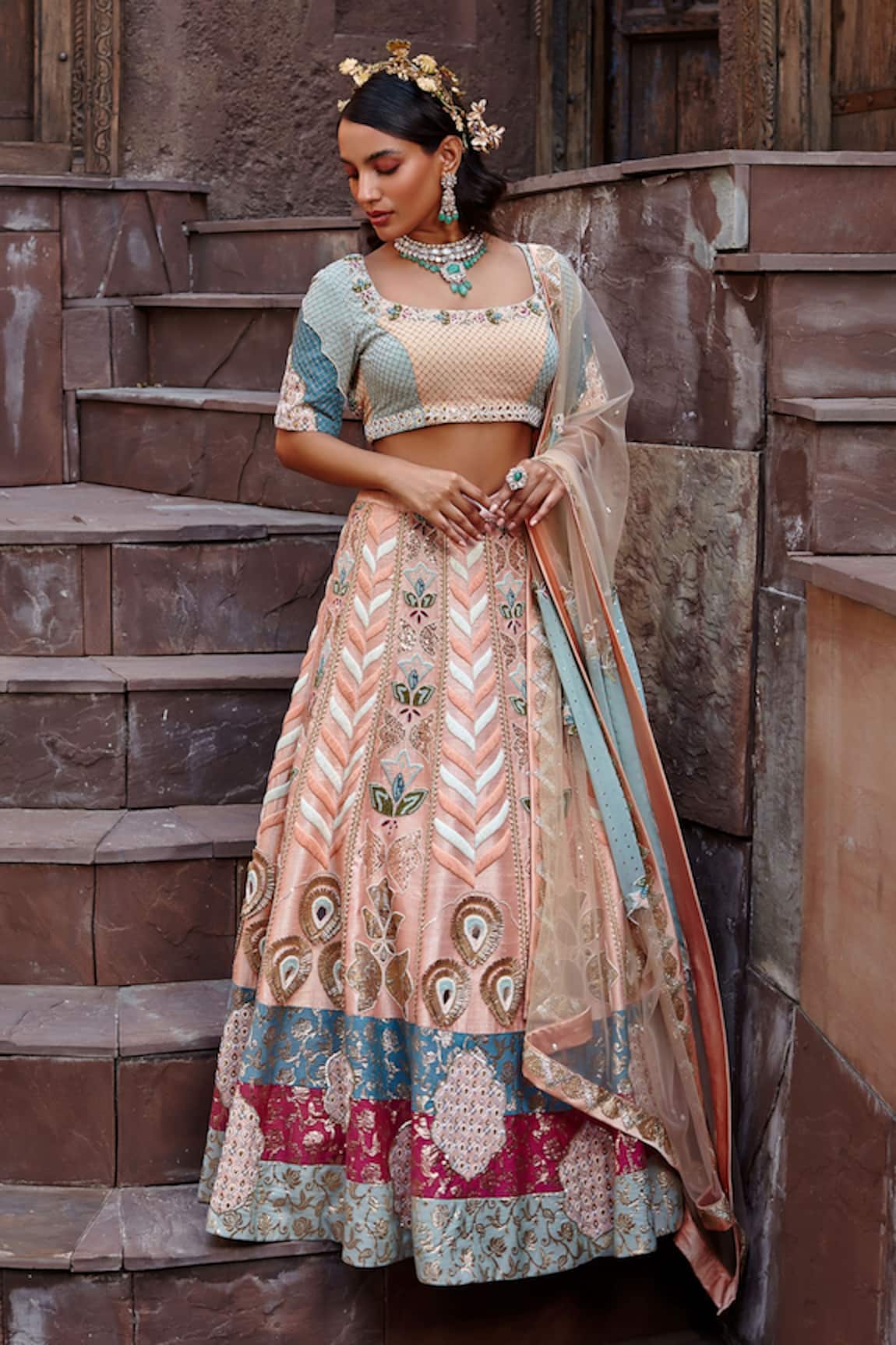 Shweta Aggarwal Zardozi Embroidered Bridal Lehenga Set