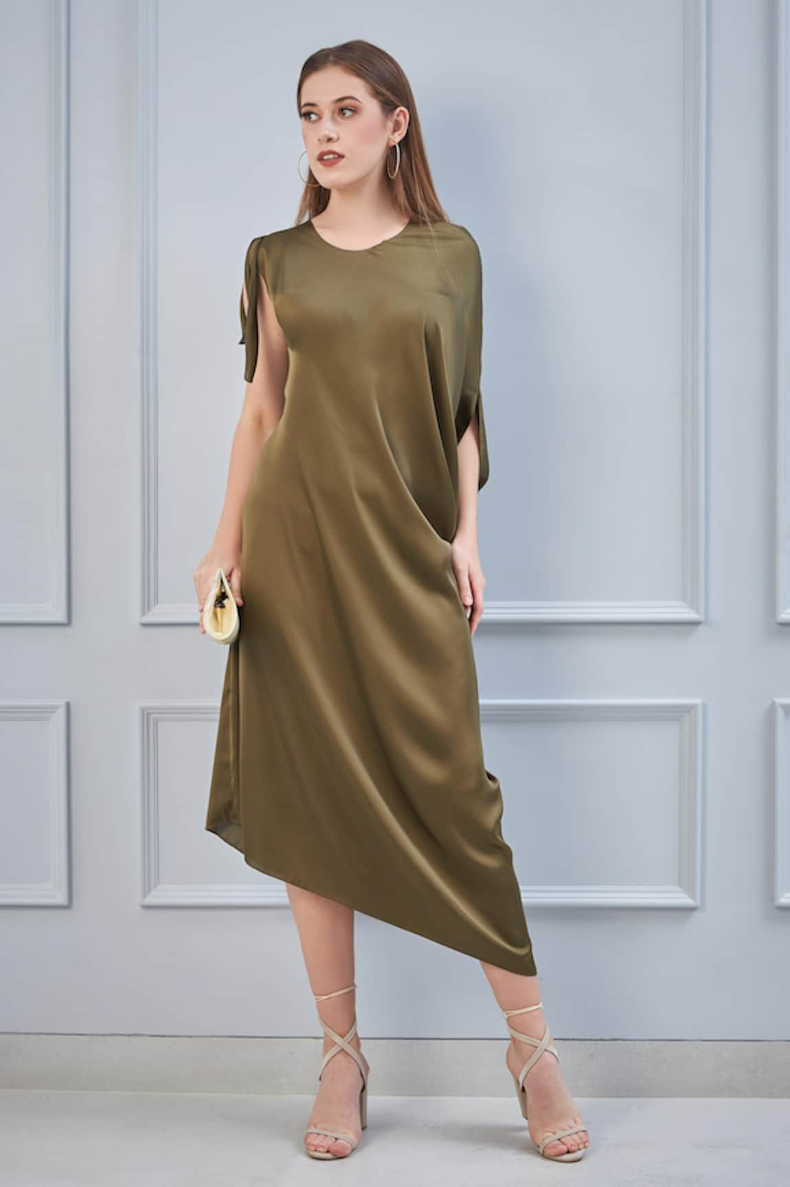 Na-Ka Satin Draped Dress